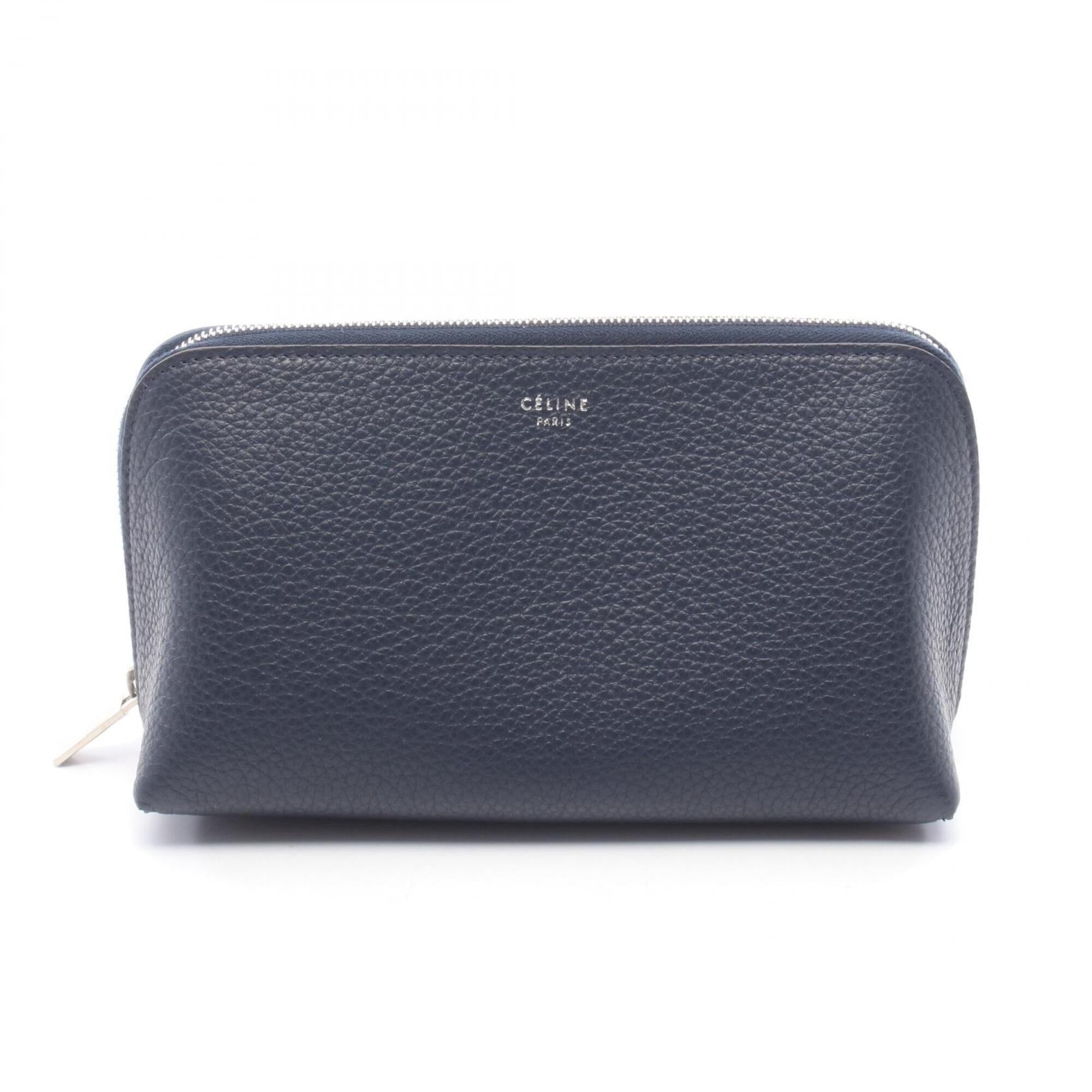 Celine Navy Leather Handbag Pouch (Pre-Owned)
