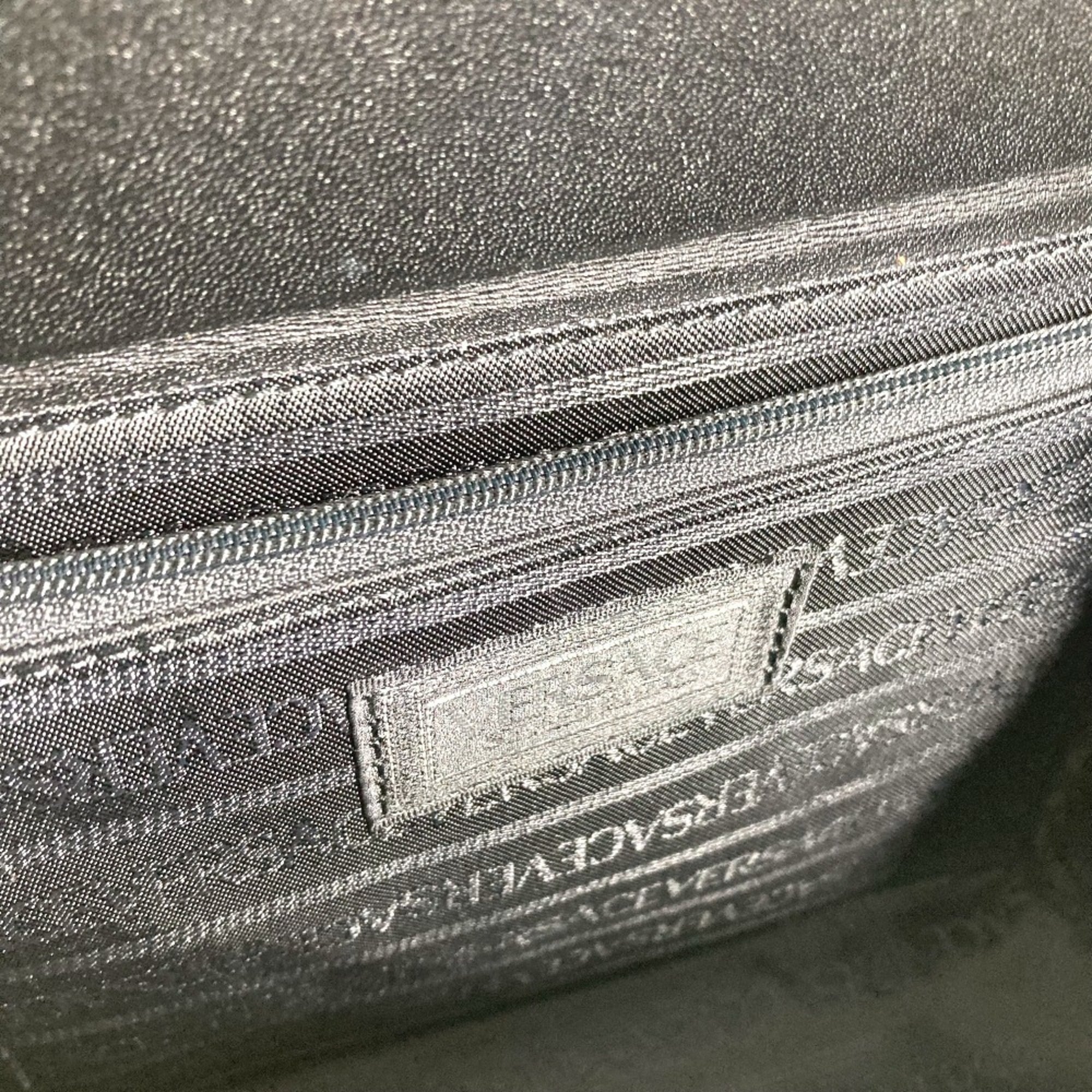 Versace Black Patent Leather Handbag Vanity Bag (Pre-Owned)