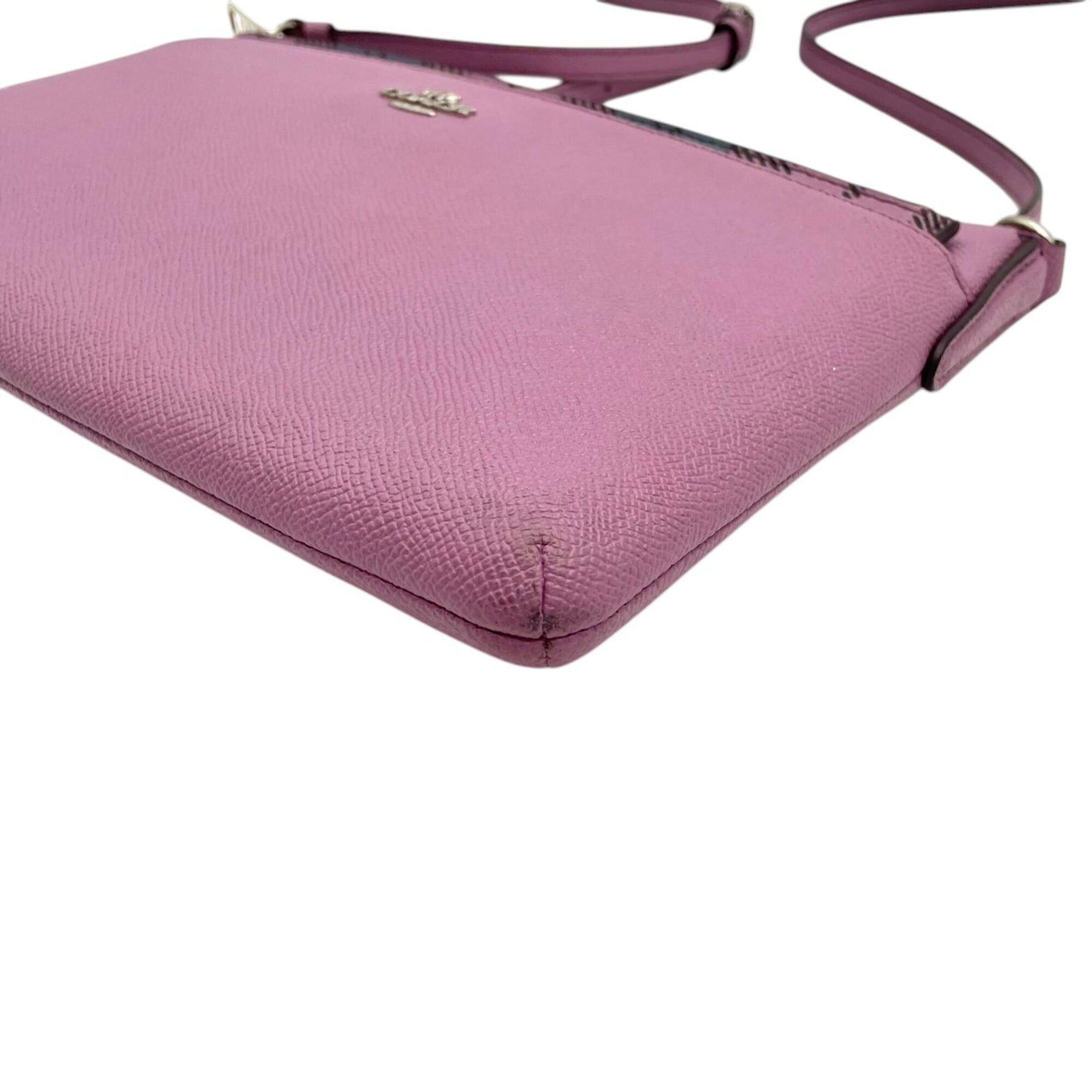 Coach Light Purple Leather Canvas Shoulder Bag (Pre-Owned)