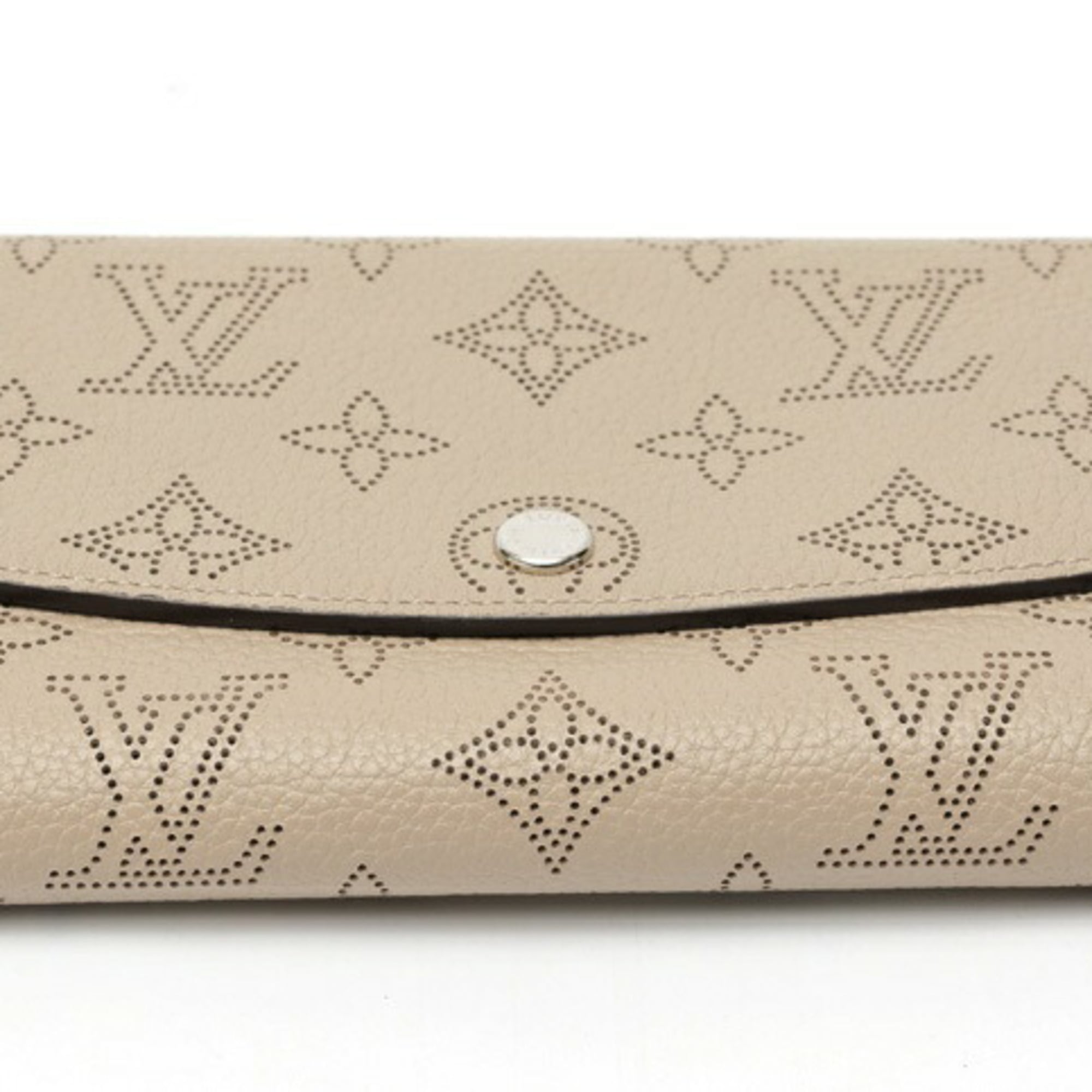 Louis Vuitton Mahina Grayish Mahina Leather Long Wallet (Bi-Fold) (Pre-Owned)
