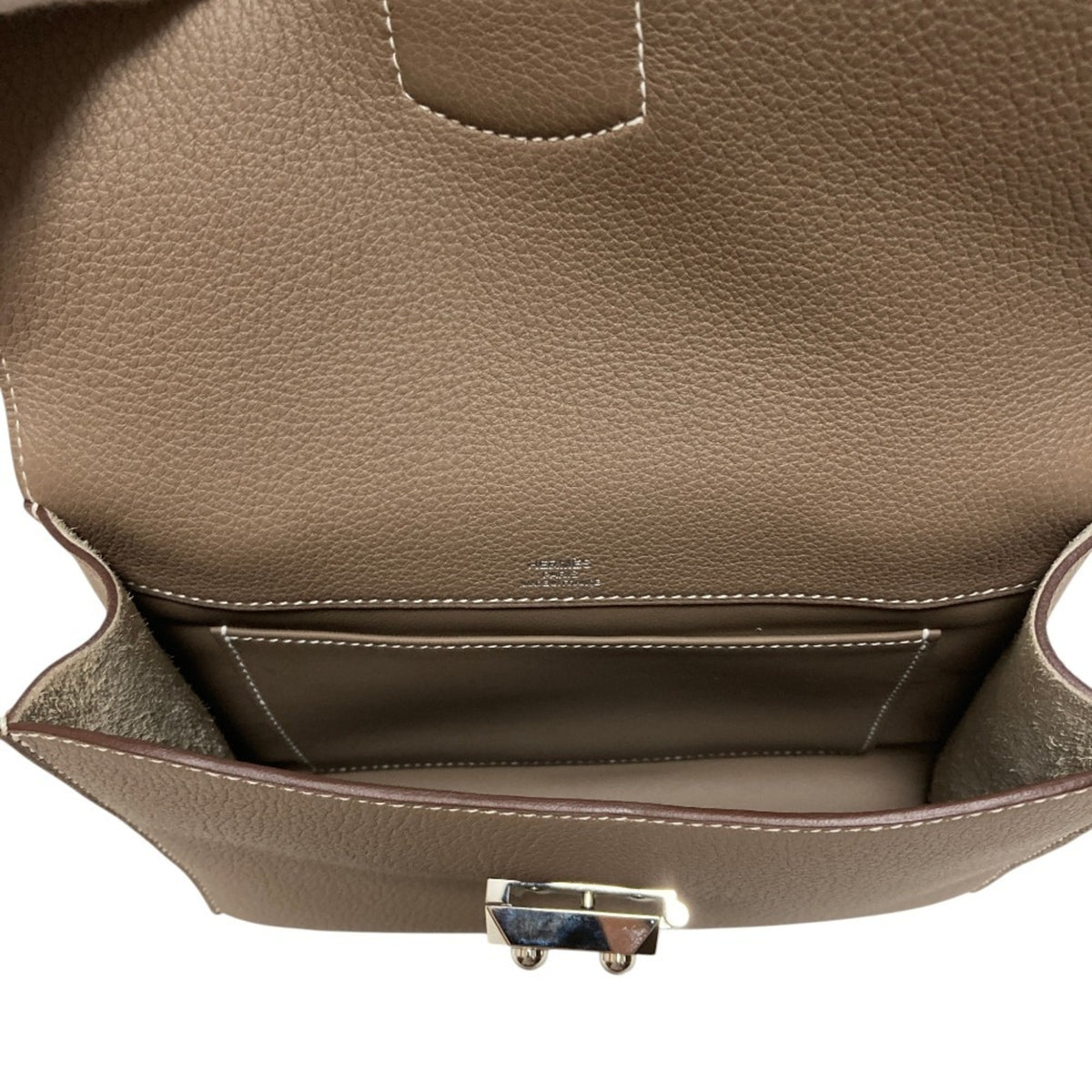 Hermes Sac A Depeche Etoupe Gray Shoulder Bag (Pre-Owned)