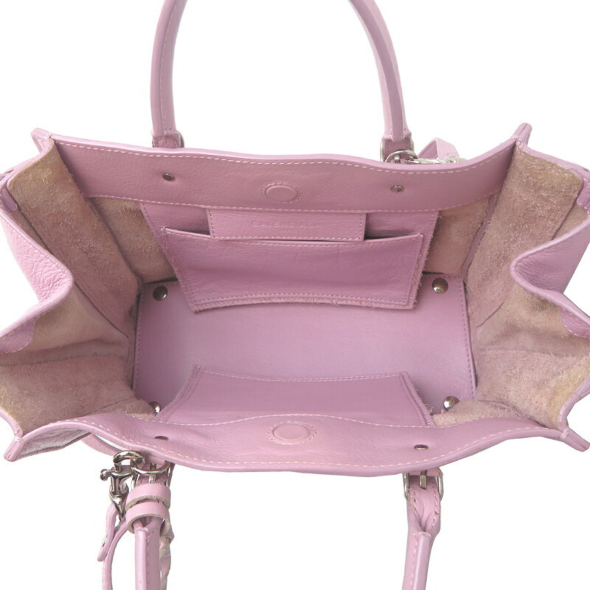 Balenciaga Paper Pink Purple Leather Handbag (Pre-Owned)