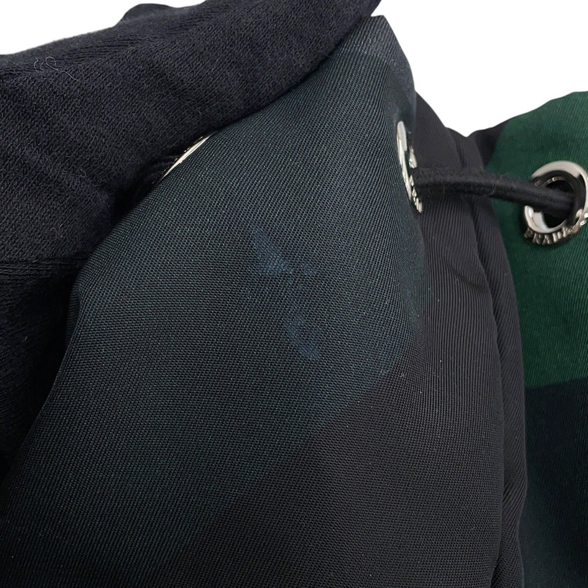Prada Black Green Nylon Leather Backpack (Pre-Owned)