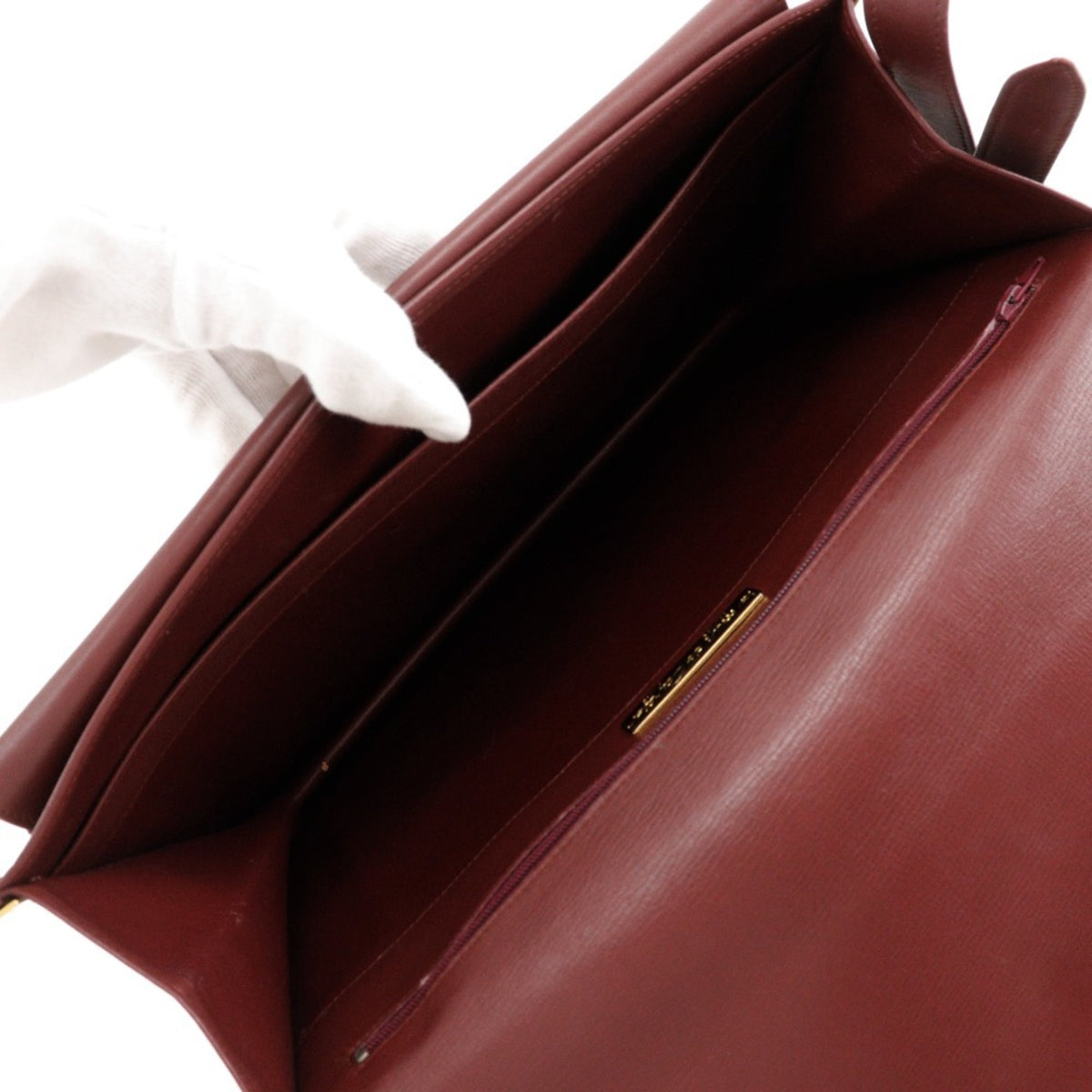 Cartier Bordeaux Leather Shoulder Bag (Pre-Owned)