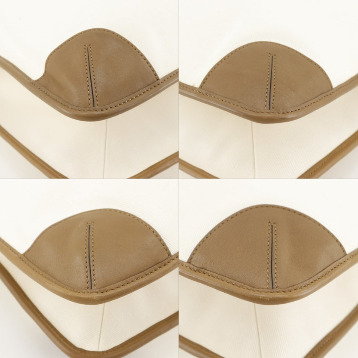 Anya Hindmarch Brown White Canvas Leather Tote Bag (Pre-Owned)