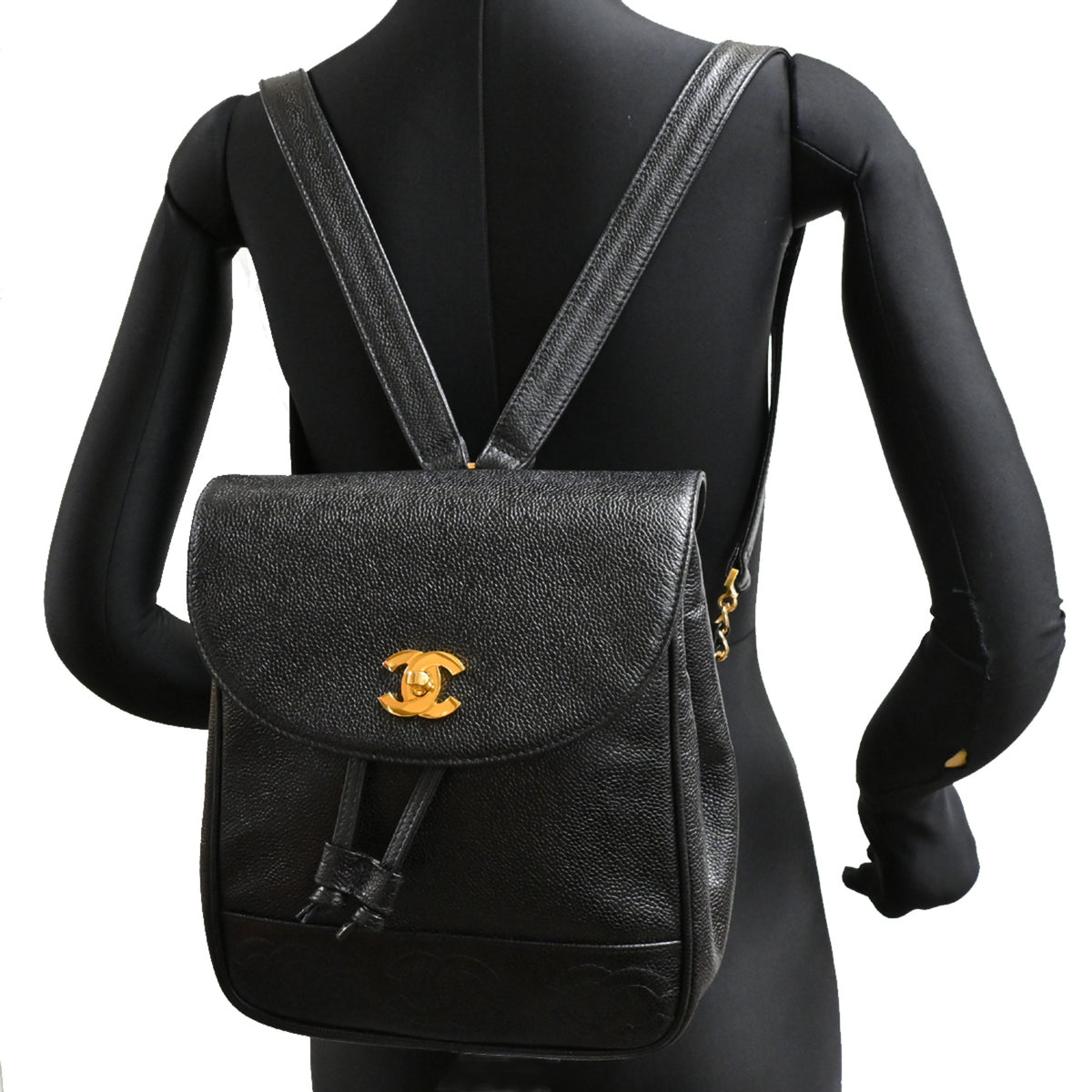 Chanel Black Grained Calfskin Backpack (Pre-Owned)
