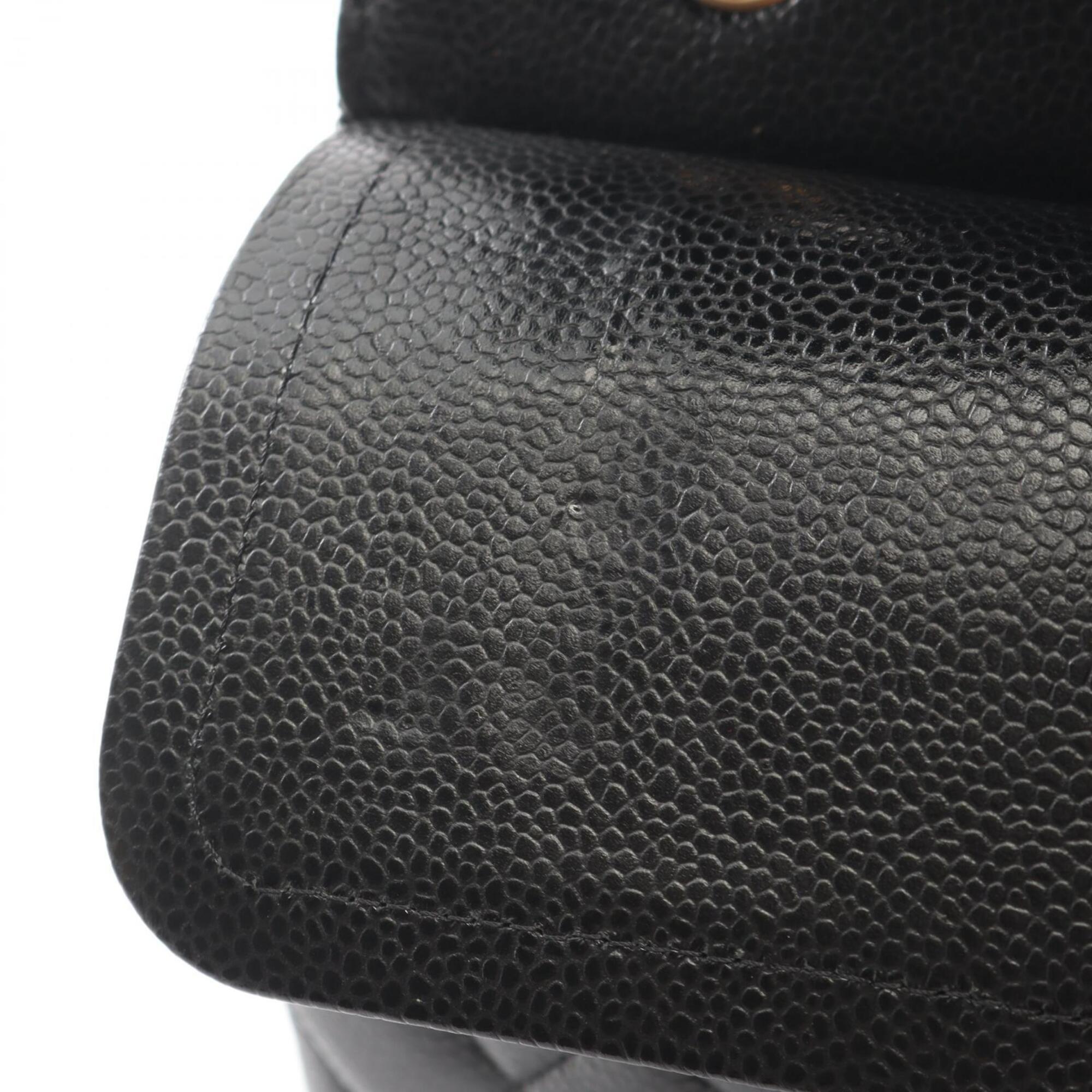 Chanel Black Grained Calfskin Handbag Shoulder Bag (Pre-Owned)