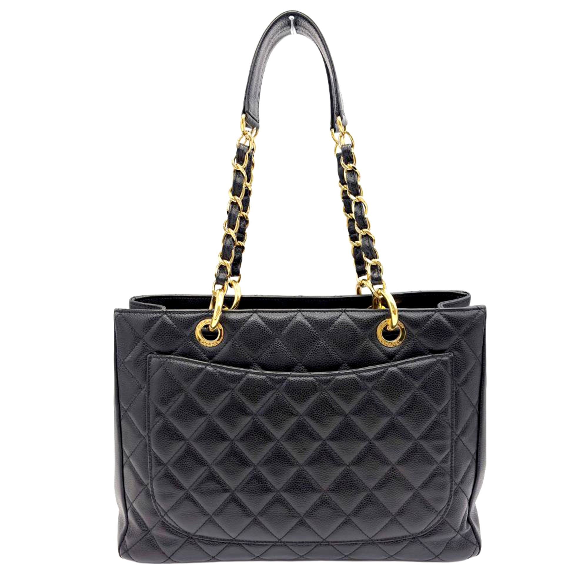 Chanel Black Grained Calfskin Tote Bag (Pre-Owned)