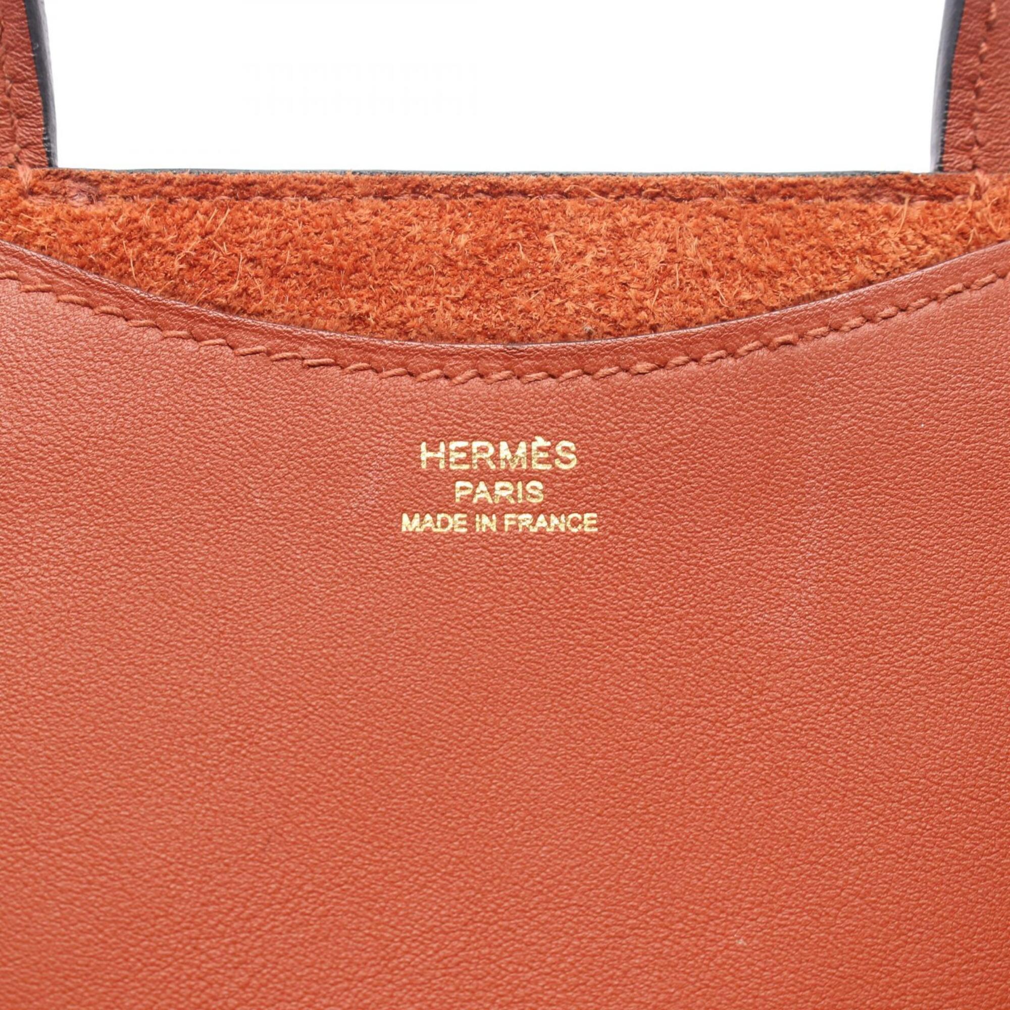 Hermes Brown Taurillon Clemence Leather Handbag (Pre-Owned)