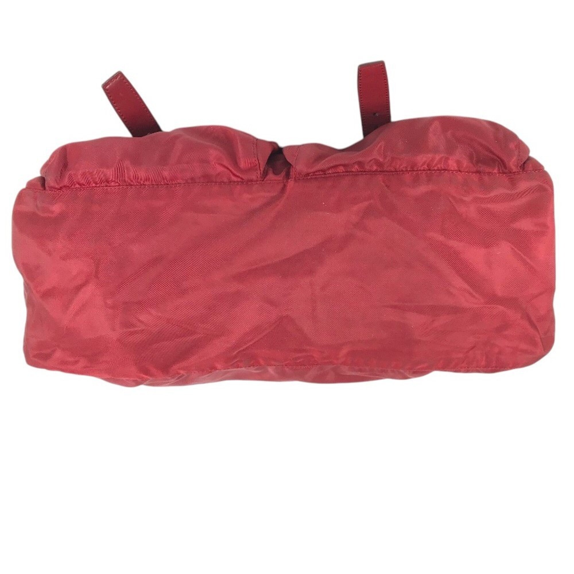 Prada Bordeaux Red Color Nylon Shoulder Bag (Pre-Owned)
