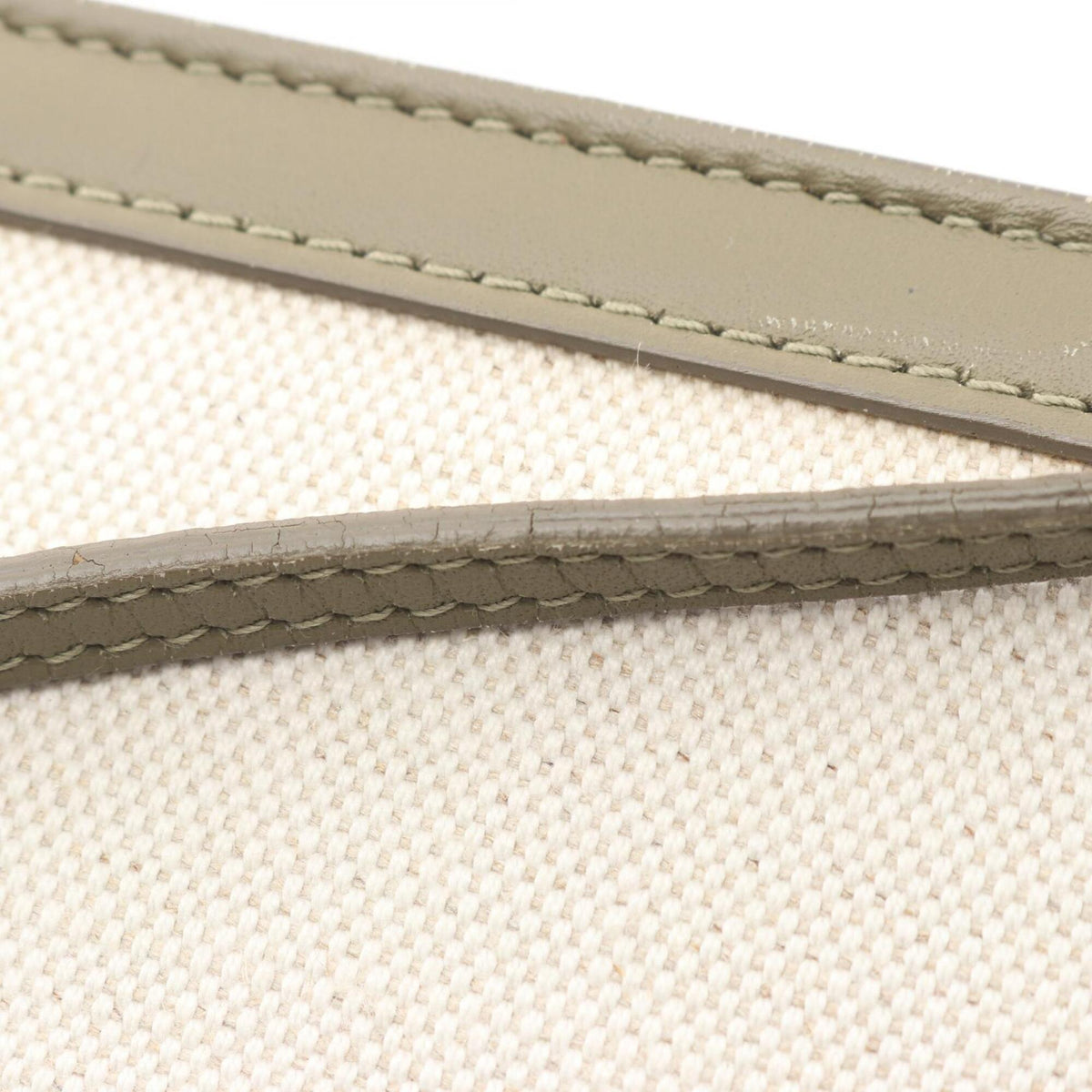 Balenciaga Khaki White Canvas Leather Handbag Pochette Shoulder Bag (Pre-Owned)