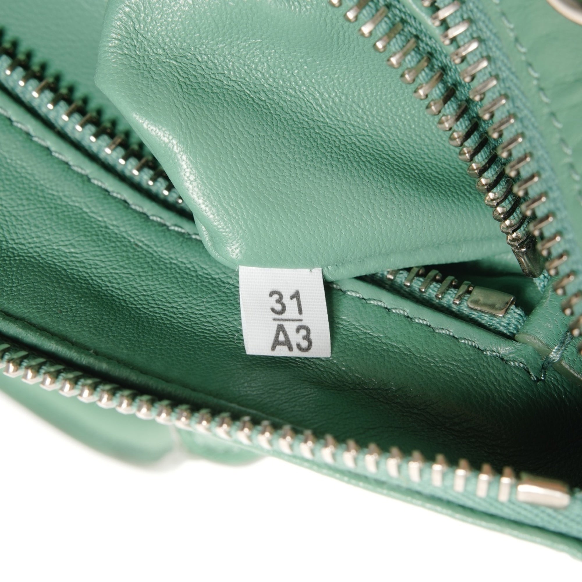 Prada Green Leather Boston Bag Shoulder Bag (Pre-Owned)