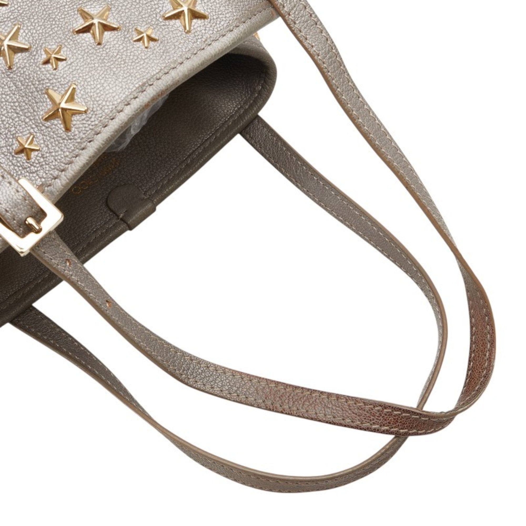 Jimmy Choo Gray Leather Handbag Tote Bag (Pre-Owned)