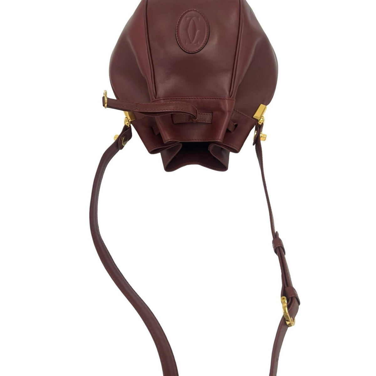 Cartier Wine Red Leather Shoulder Bag (Pre-Owned)