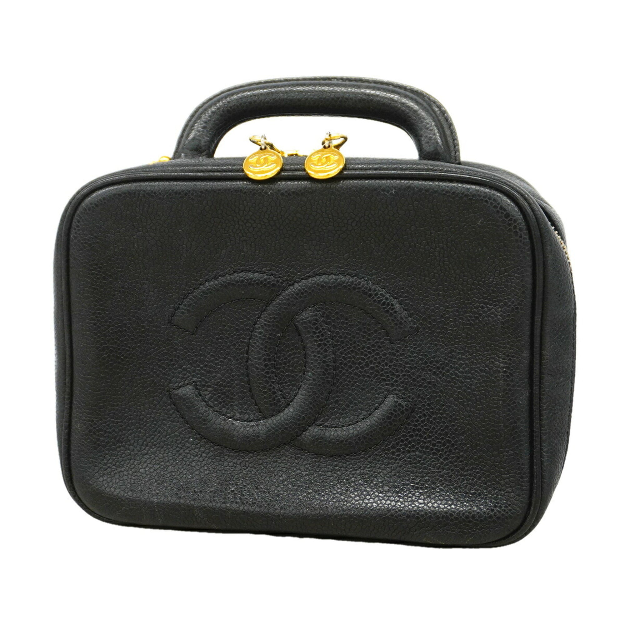 Chanel Black Grained Calfskin Vanity Bag (Pre-Owned)