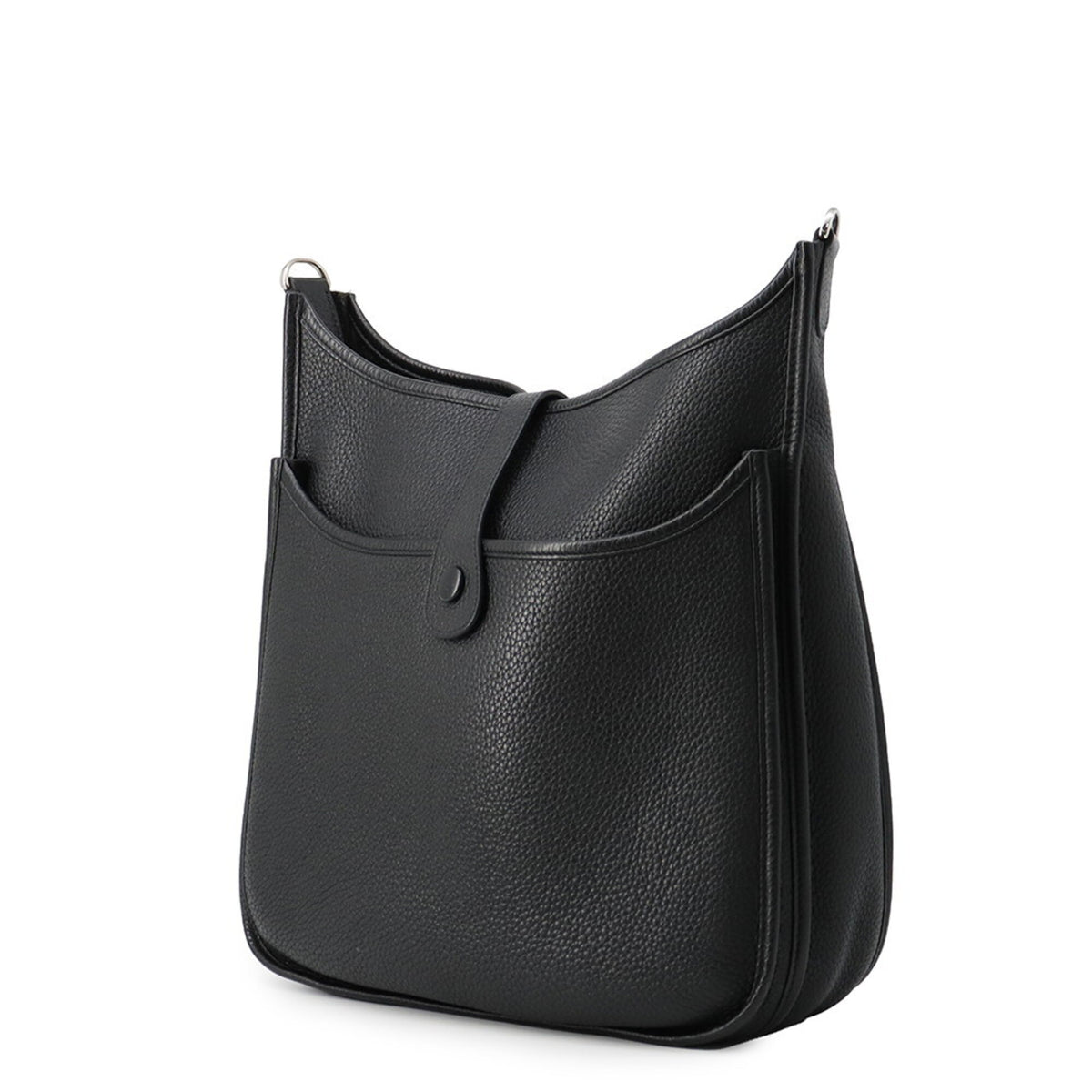 Hermes Evelyne Black Taurillon Clemence Leather Handbag Shoulder Bag (Pre-Owned)