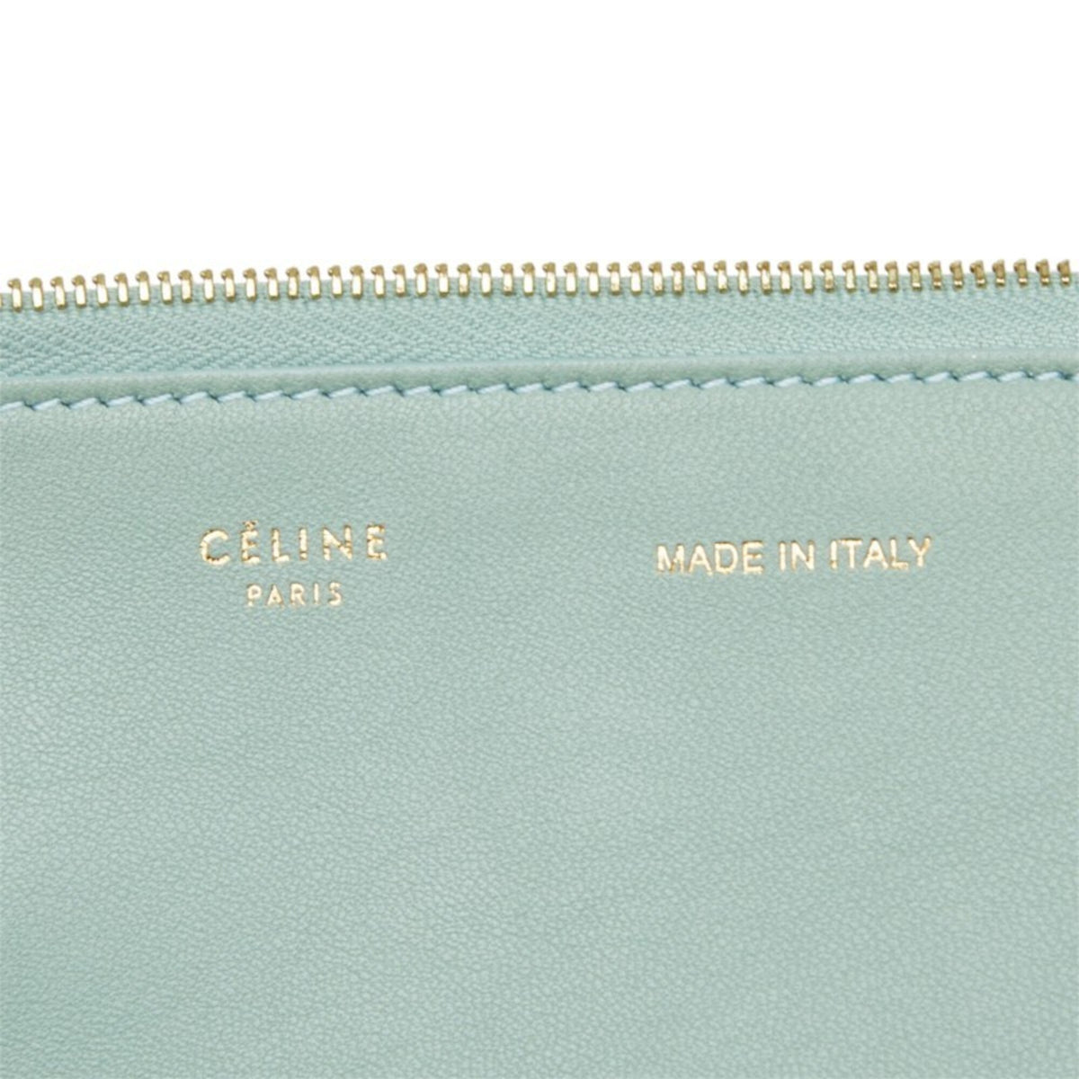 Celine Green Leather Clutch Bag Handbag (Pre-Owned)