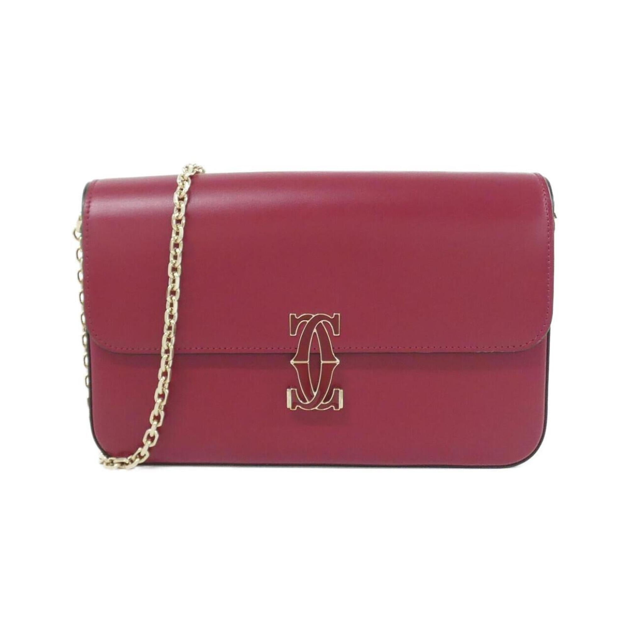 Cartier Bordeaux Leather Shoulder Bag (Pre-Owned)