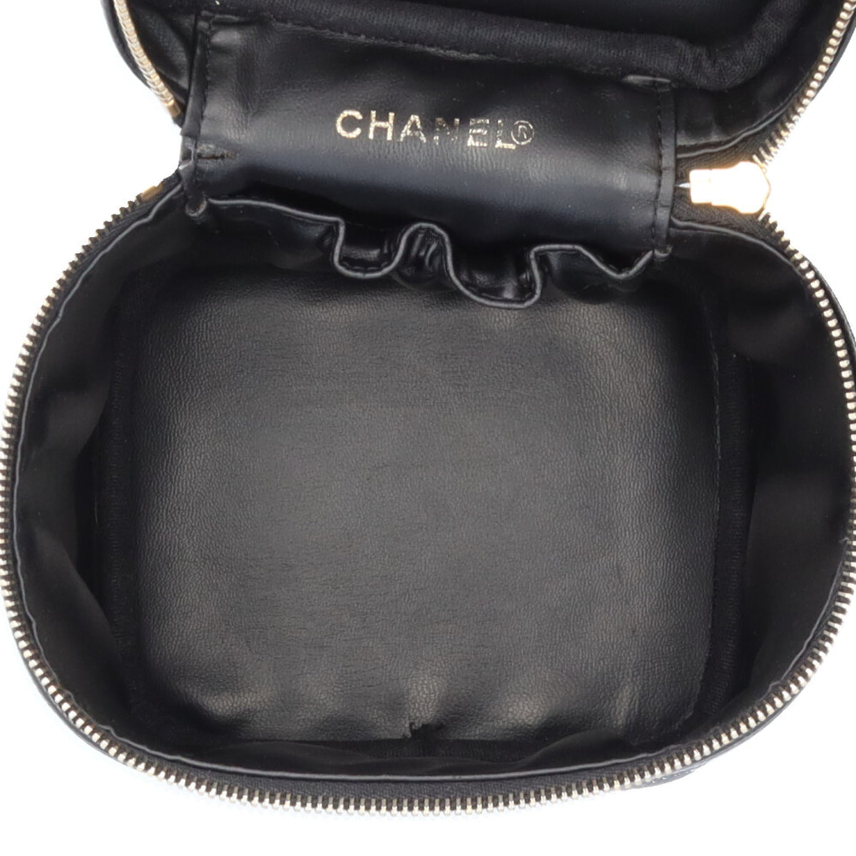 Chanel Black Grained Calfskin Handbag Vanity Bag (Pre-Owned)