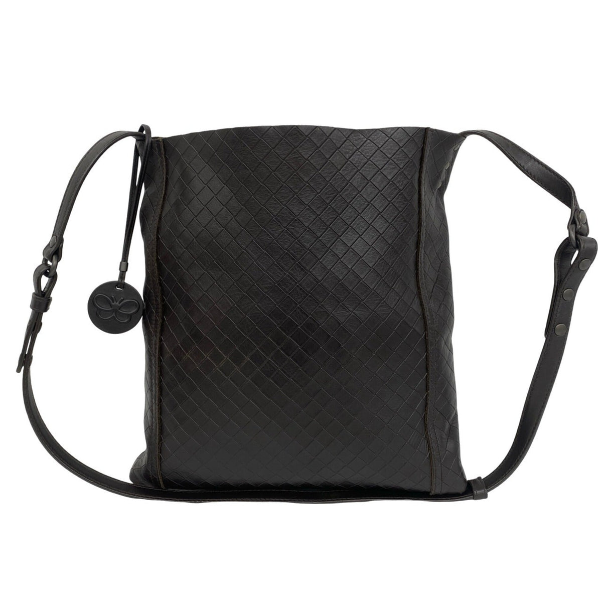 Bottega Veneta Brown Leather Crossbody Bag Shoulder Bag (Pre-Owned)