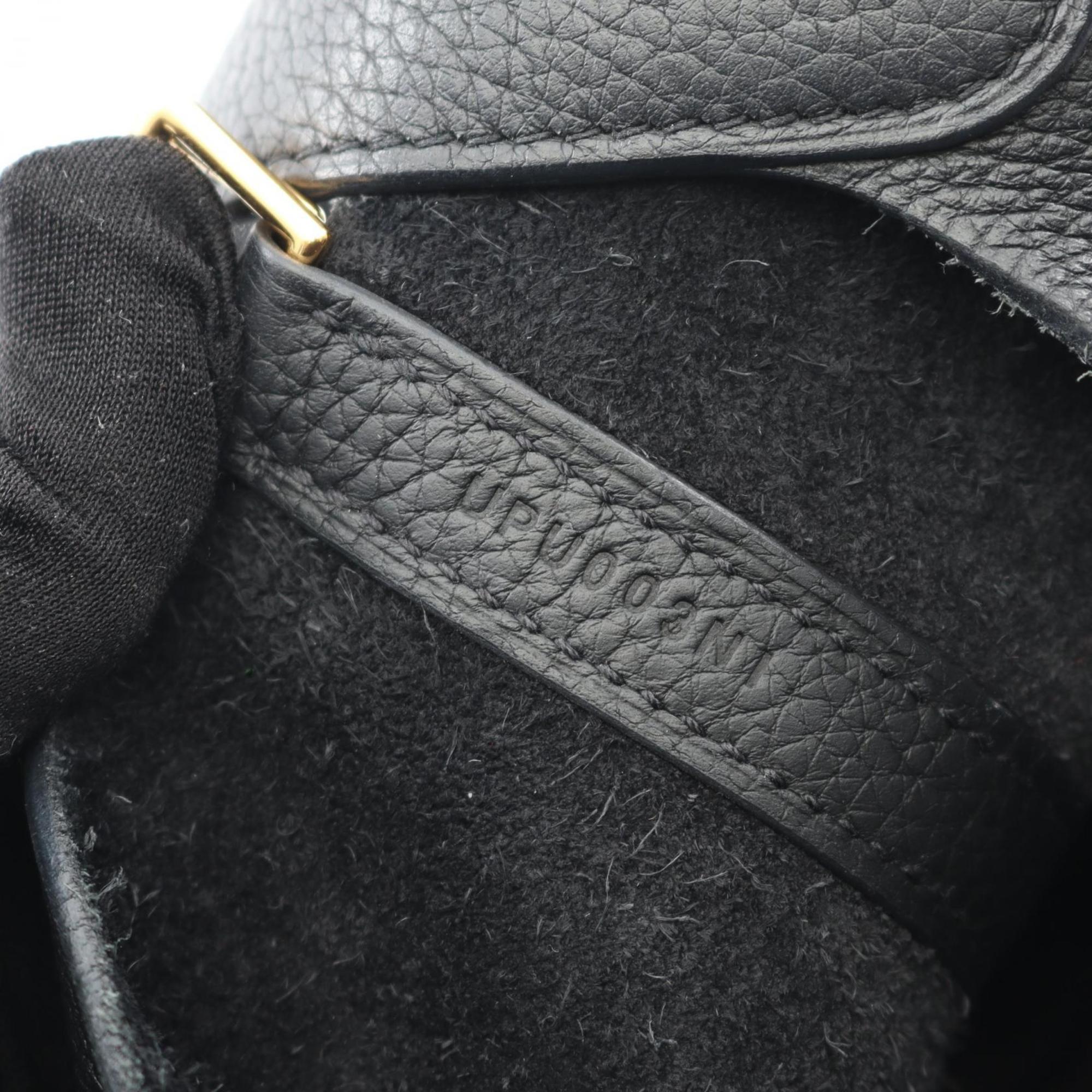 Hermes Black Taurillon Clemence Leather Handbag (Pre-Owned)