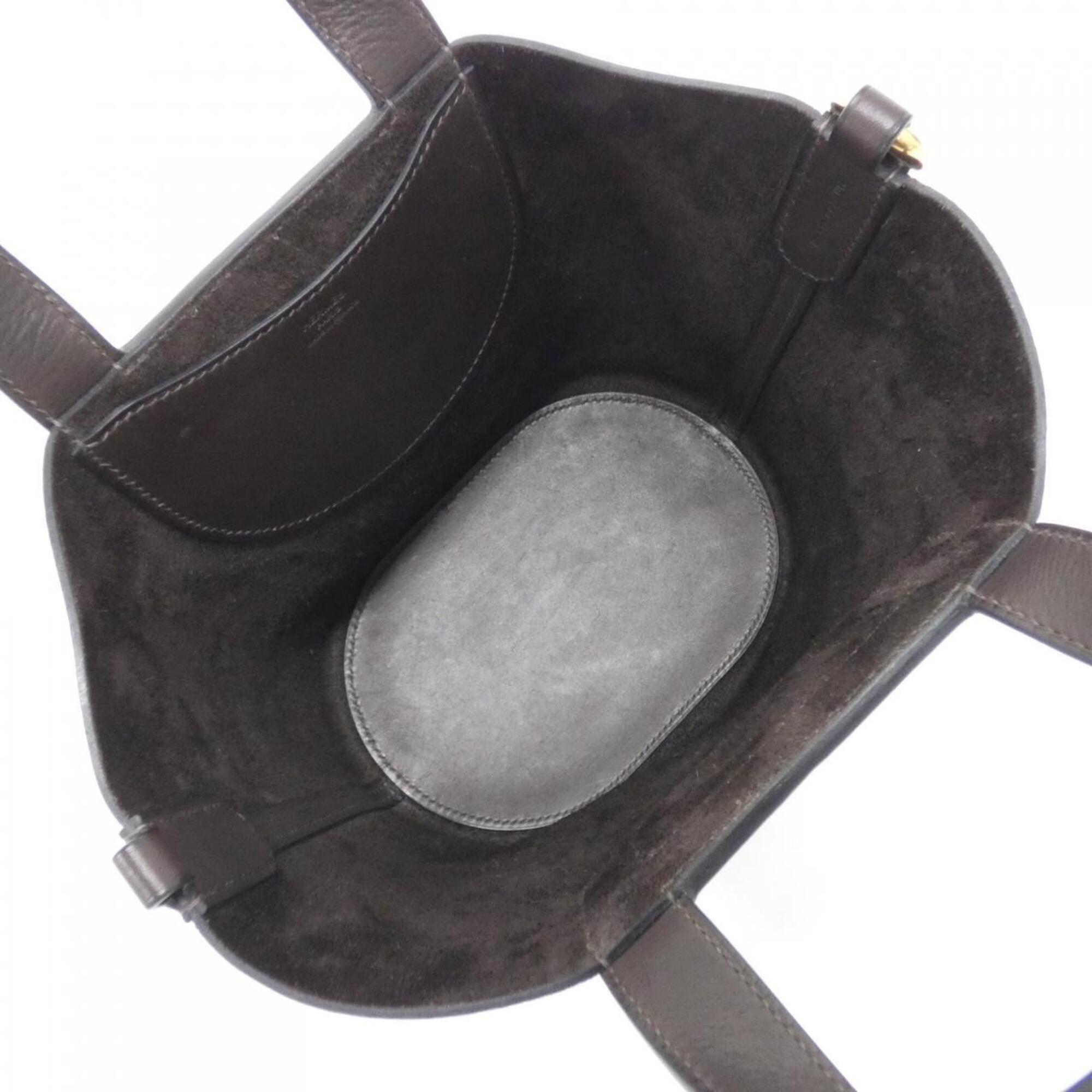 Hermes Ebene Barenia Leather Handbag (Pre-Owned)