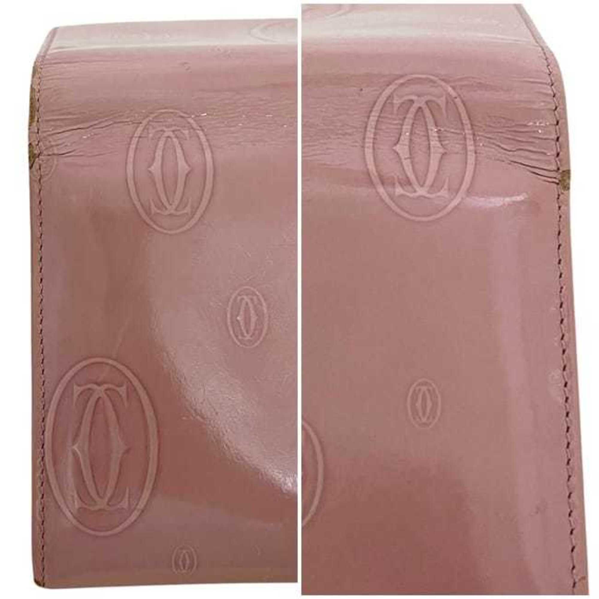 Cartier Happy Birthday Pink Leather Long Wallet (Bi-Fold) (Pre-Owned)
