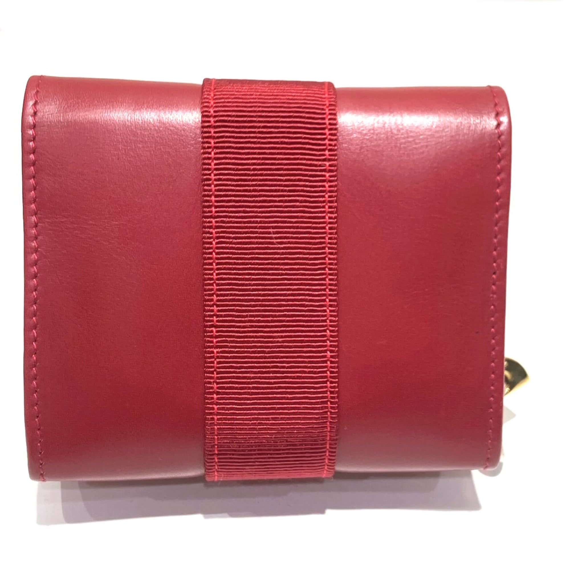 Salvatore Ferragamo Red Color Leather Coin Purse/Coin Case (Pre-Owned)