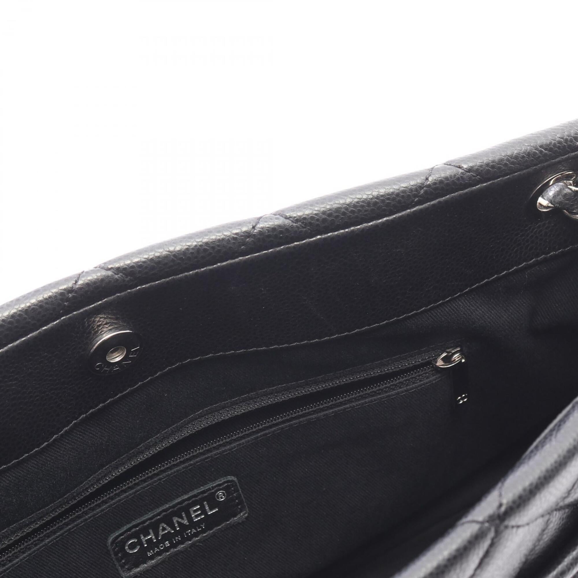 Chanel Matelasse Black Grained Calfskin Handbag Tote Bag (Pre-Owned)