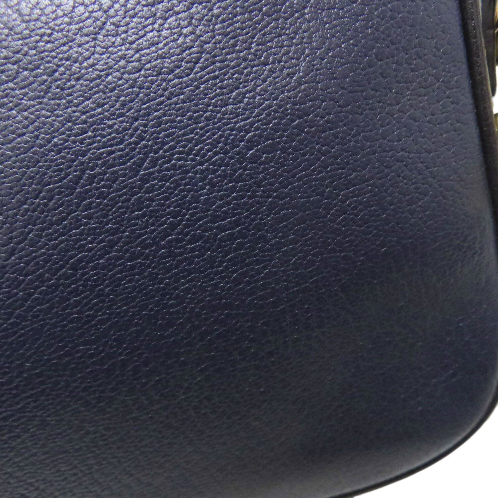 Coach Gray Navy Leather Shoulder Bag (Pre-Owned)