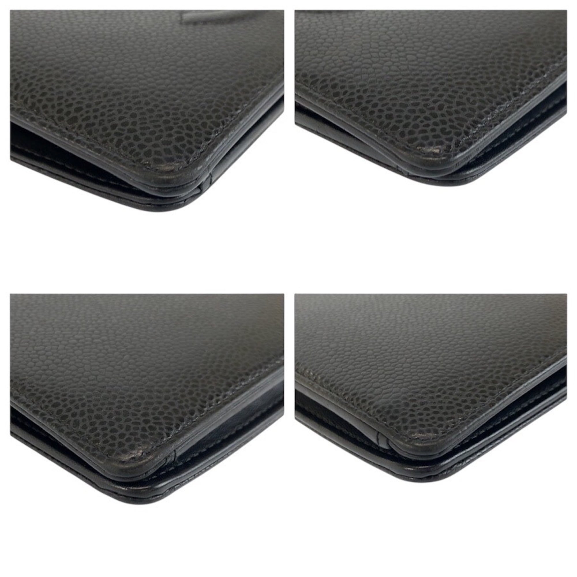 Chanel Black Leather Long Wallet (Bi-Fold) (Pre-Owned)