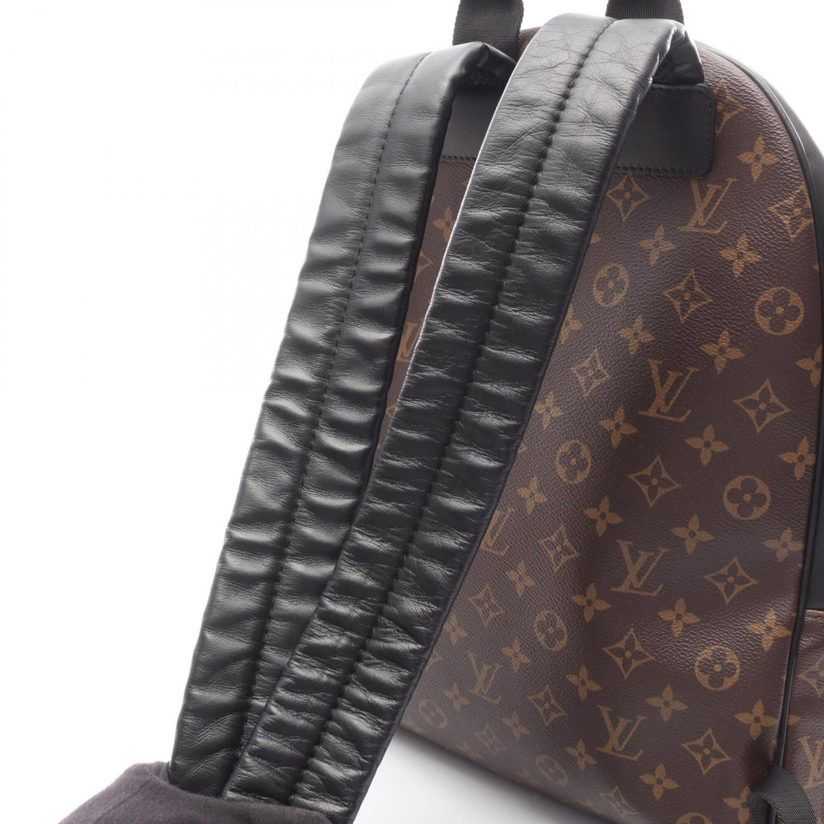 Louis Vuitton Black Brown Coated Canvas Leather Backpack Handbag (Pre-Owned)