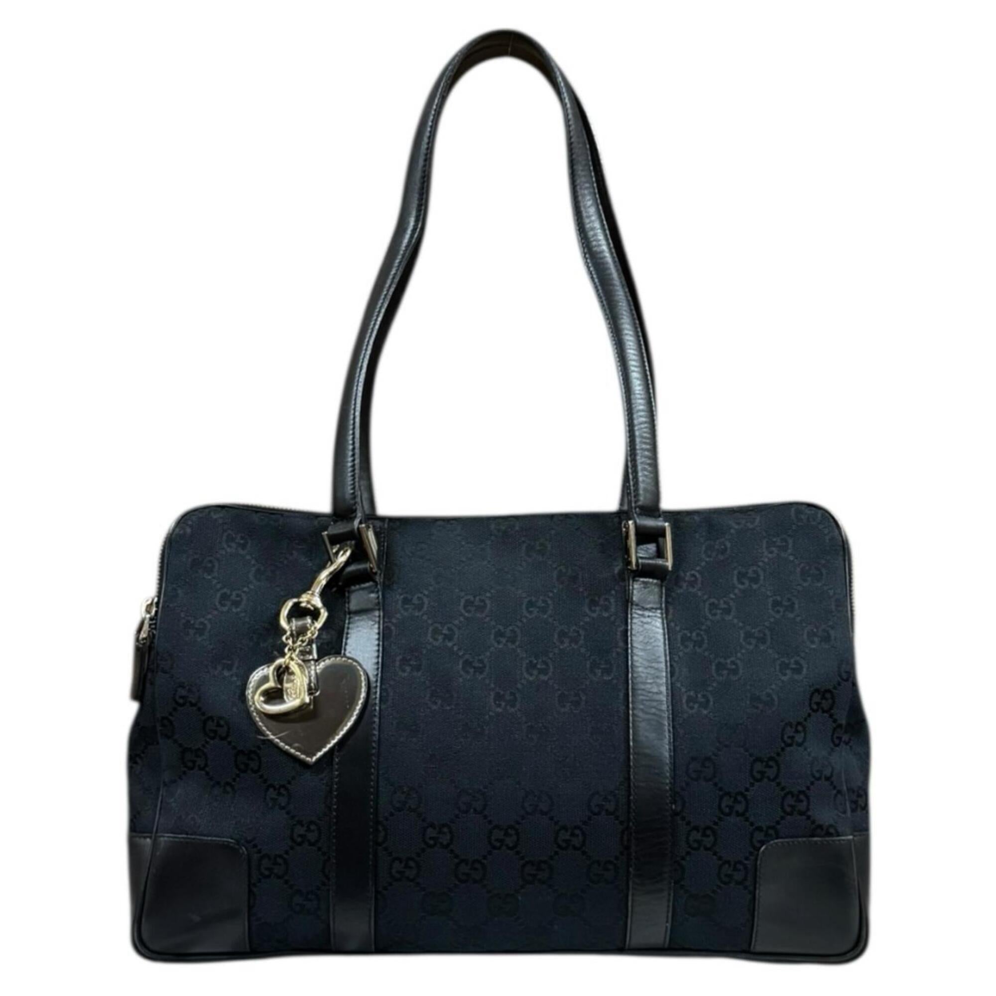 Gucci Gg Canvas Black Gg Canvas Shoulder Bag (Pre-Owned)