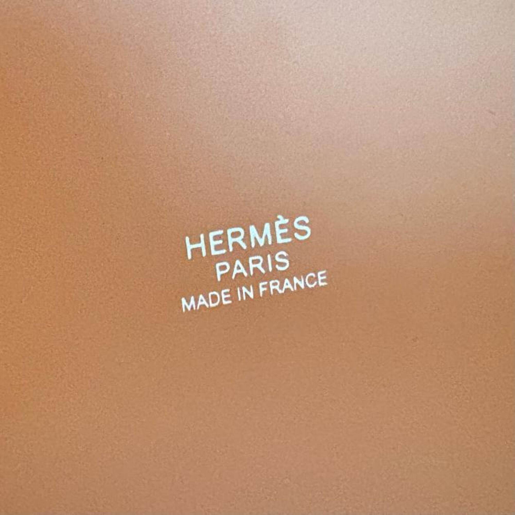 Hermes Beige Brown Cream Ecru Fauve Orange Toile H Swift Leather Handbag (Pre-Owned)