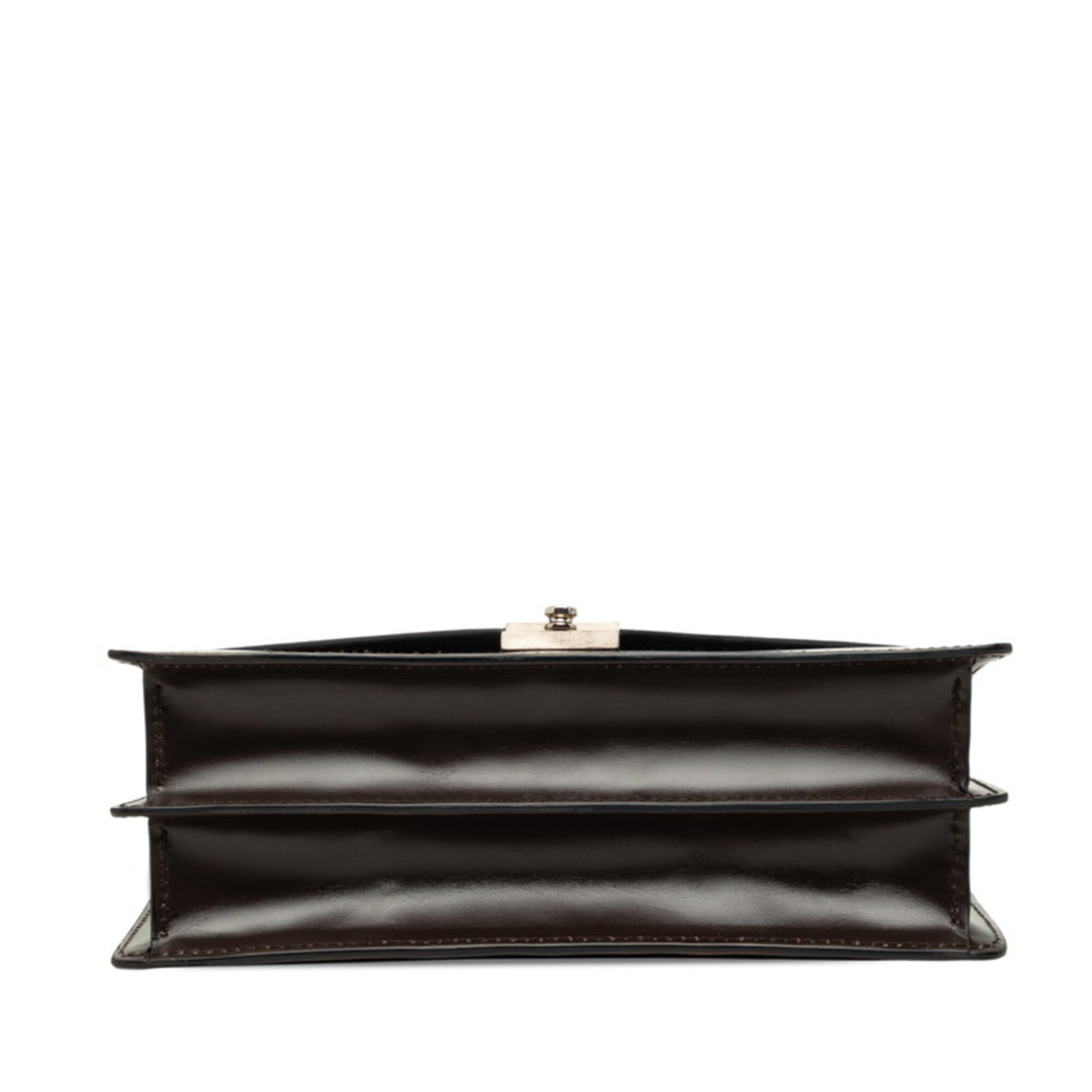 Salvatore Ferragamo Dark Brown Leather Clutch Bag (Pre-Owned)