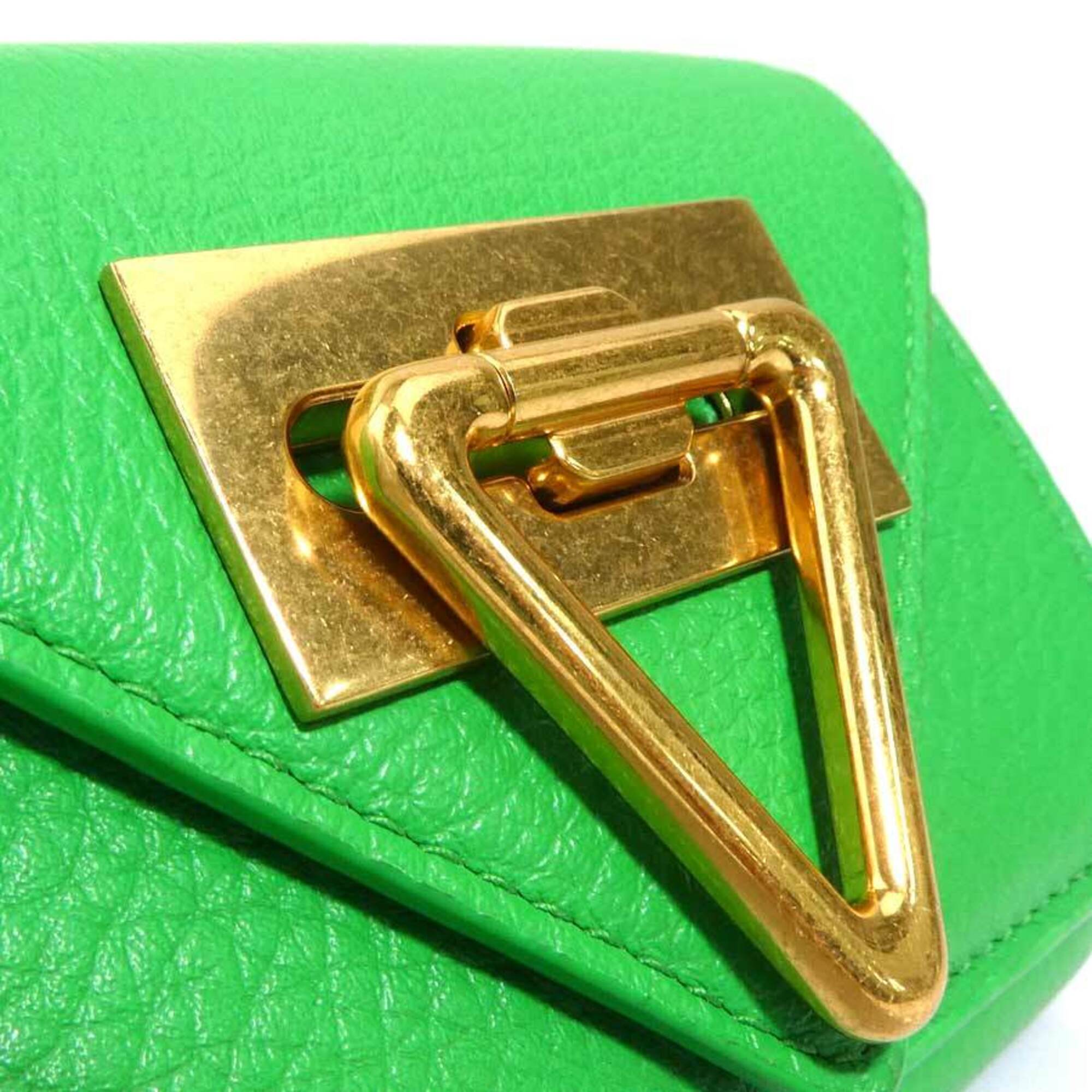 Bottega Veneta Green Leather Wallet (Tri-Fold) (Pre-Owned)
