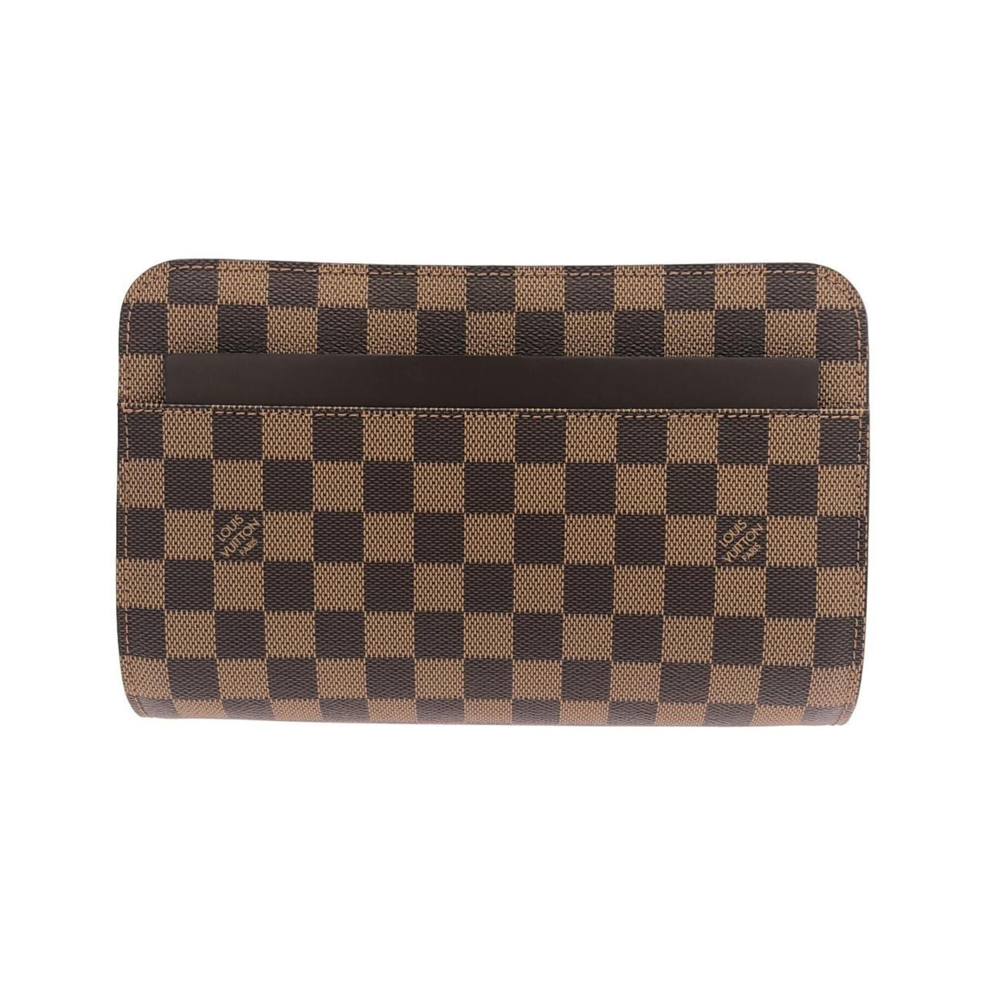 Louis Vuitton Ebene Coated Canvas Clutch Bag (Pre-Owned)