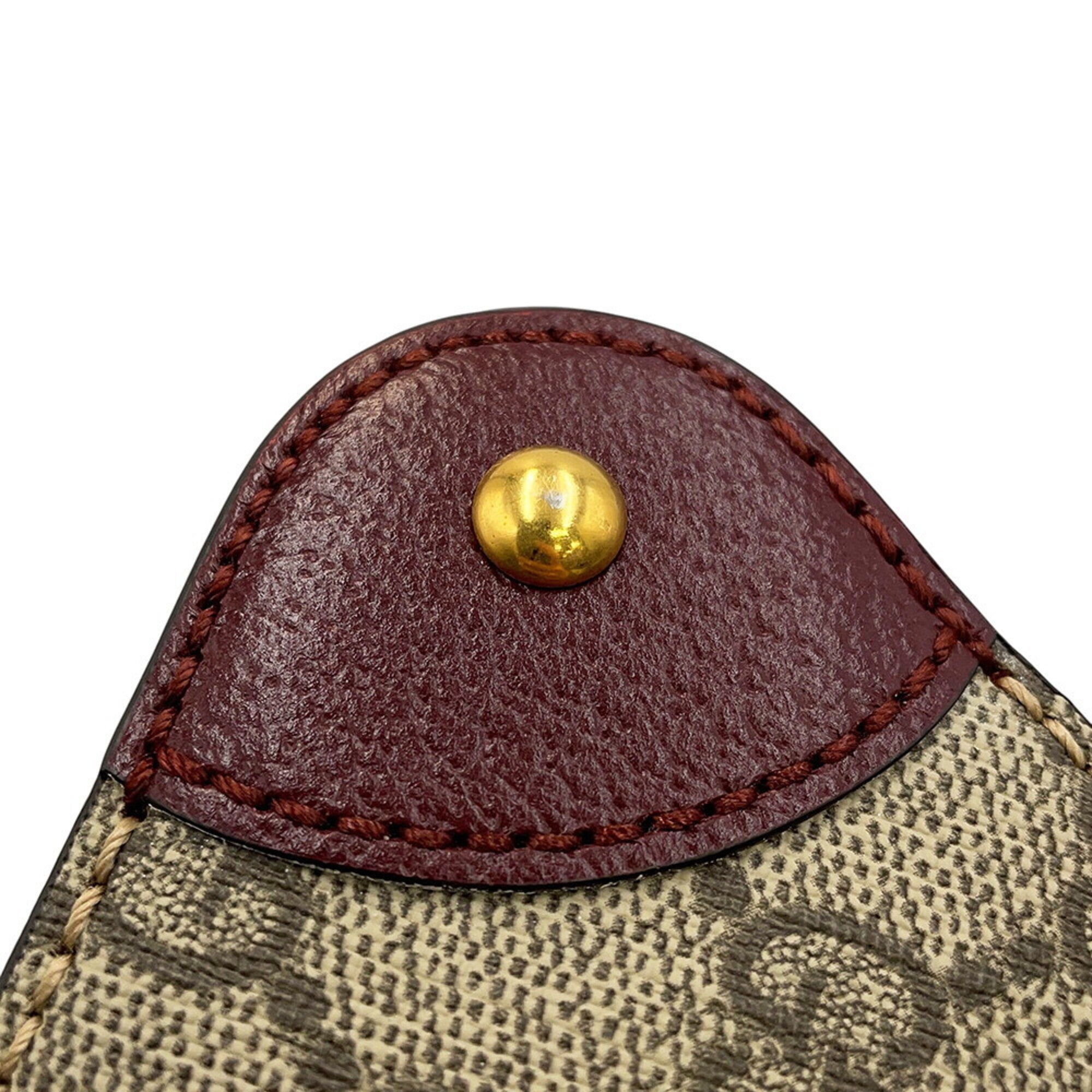 Gucci Bordeaux Gg Supreme Canvas Leather Shoulder Bag (Pre-Owned)