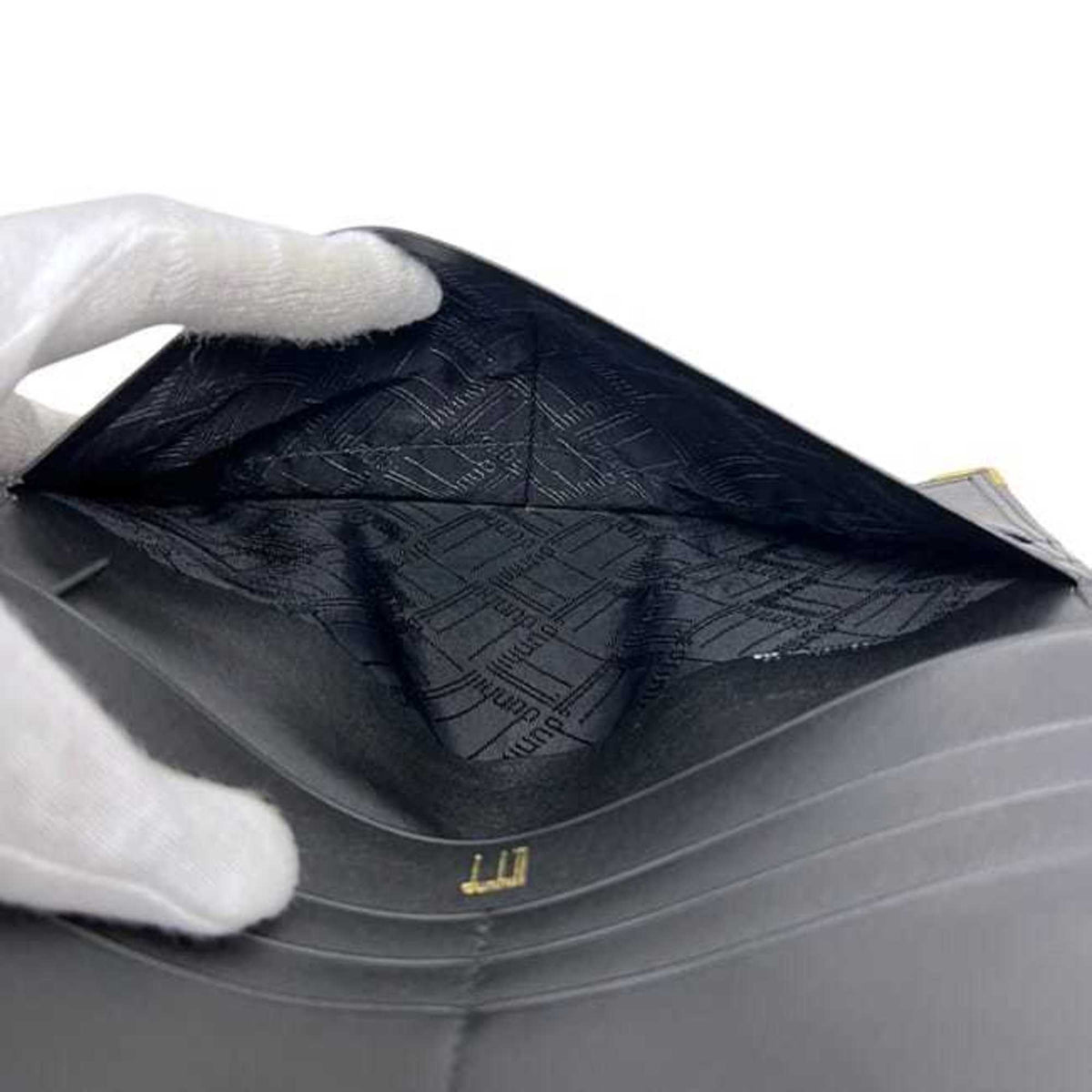 Dunhill Black Leather Long Wallet (Bi-Fold) (Pre-Owned)