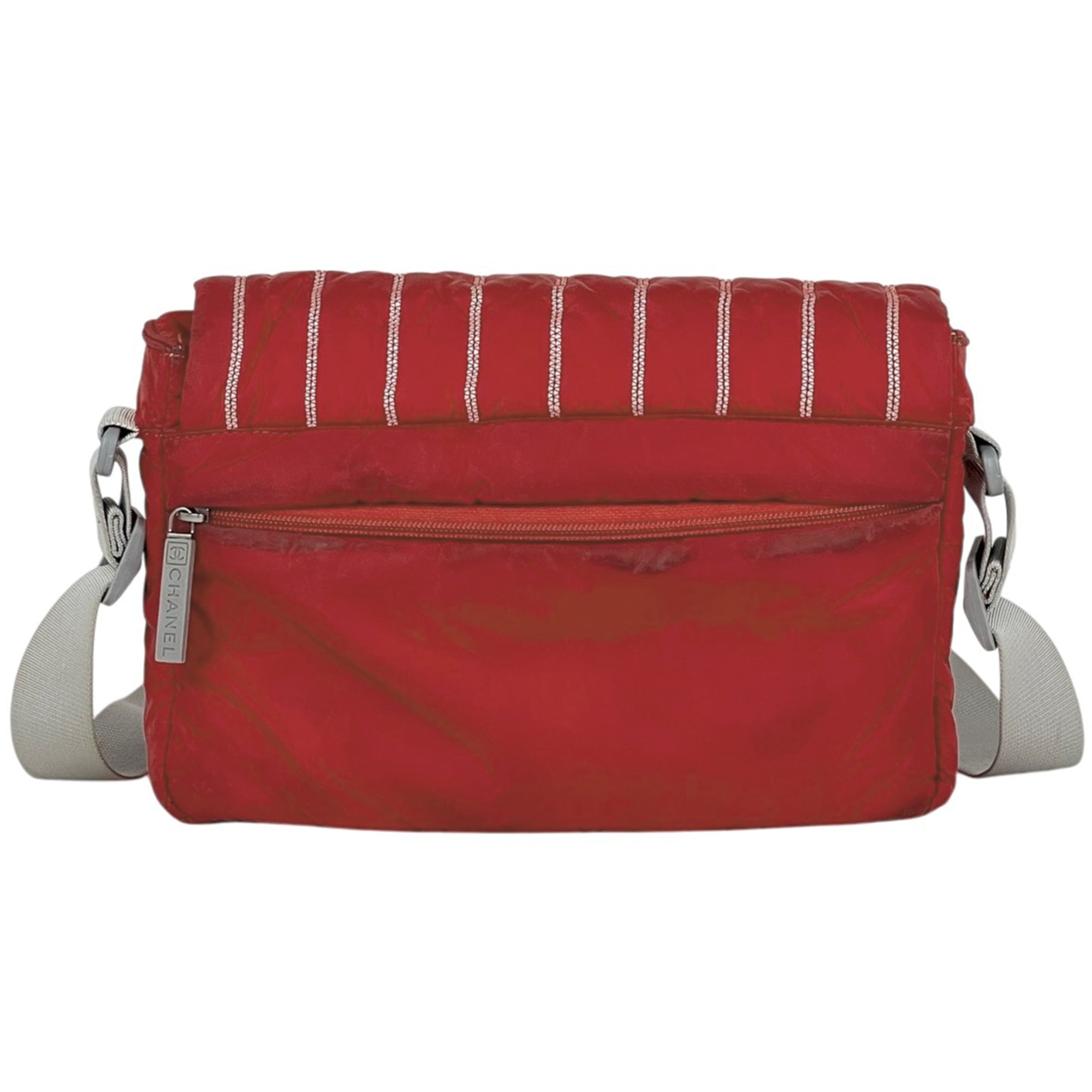 Chanel Red Color Nylon Shoulder Bag (Pre-Owned)