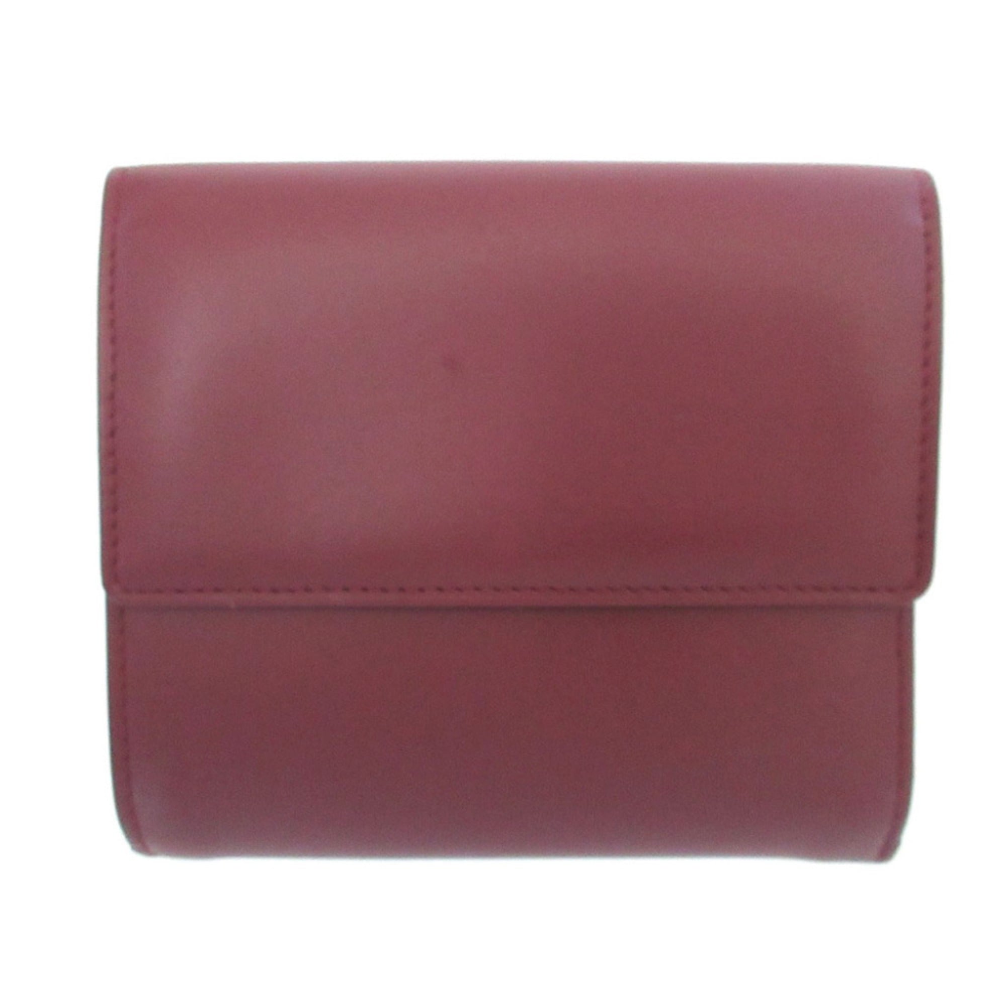 Cartier Bordeaux Red Color Leather Wallet (Tri-Fold) (Pre-Owned)