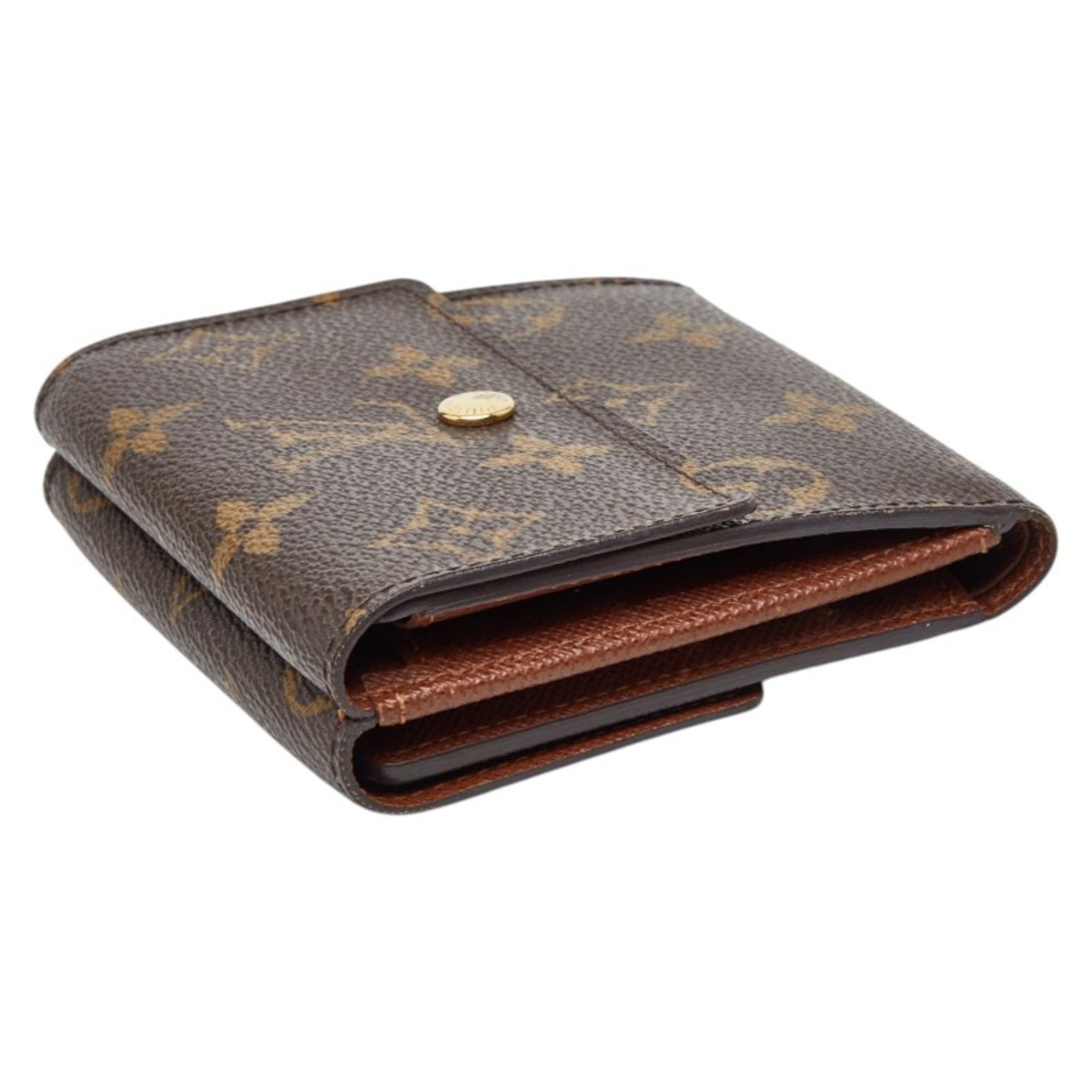Louis Vuitton Monogram Brown Leather Pvc Wallet (Bi-Fold) (Pre-Owned)
