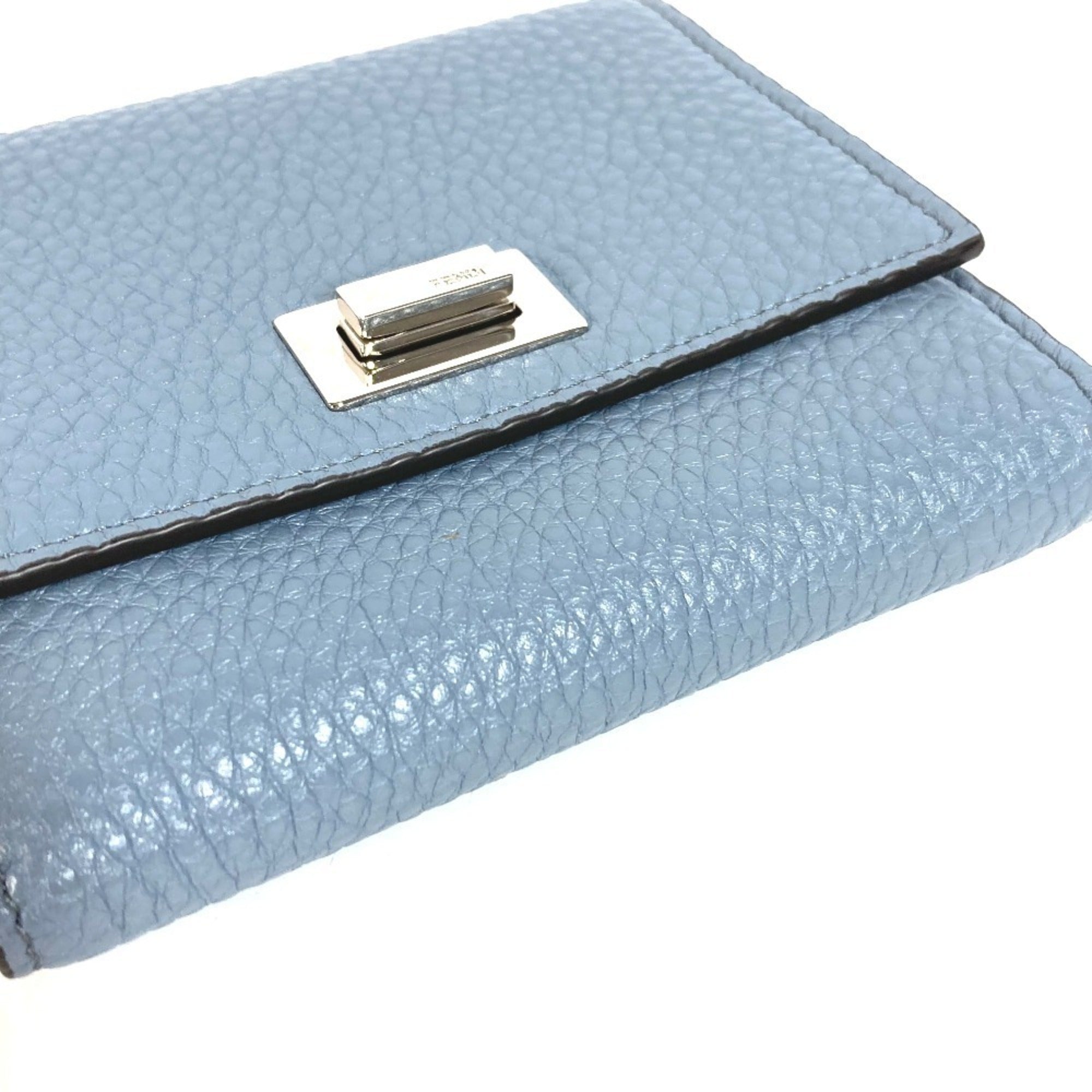 Fendi Blue Leather Wallet (Bi-Fold) (Pre-Owned)