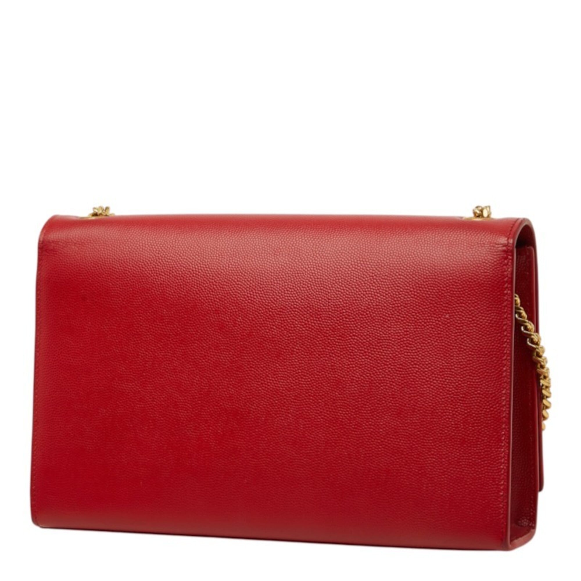 Saint Laurent Gold Red Color Leather Shoulder Bag (Pre-Owned)
