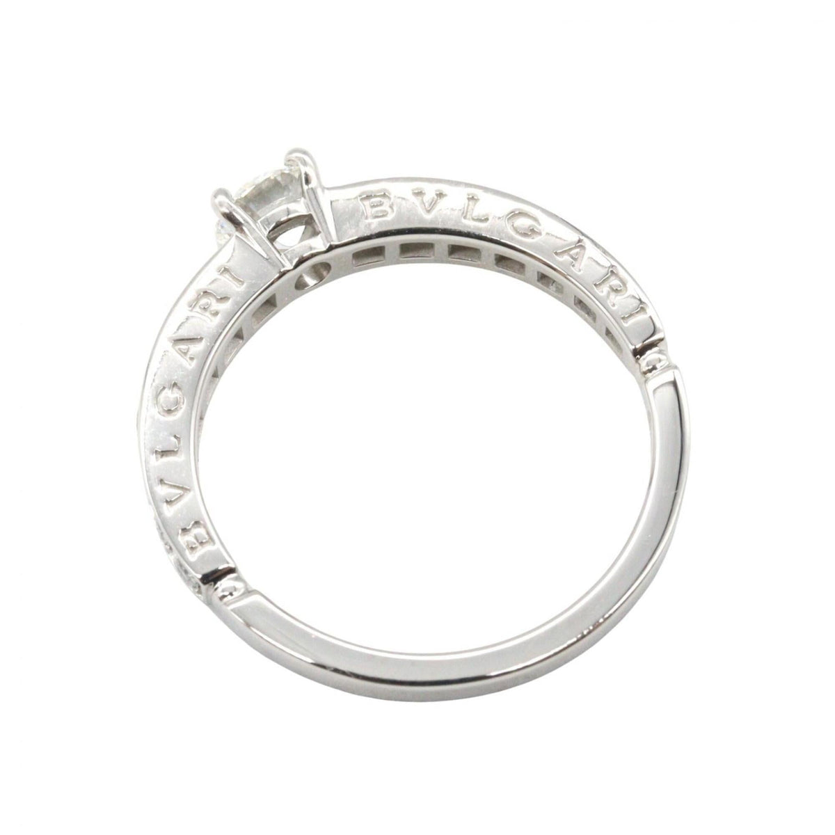 Bvlgari Silver Clear Platinum 950 Band Ring (Pre-Owned)
