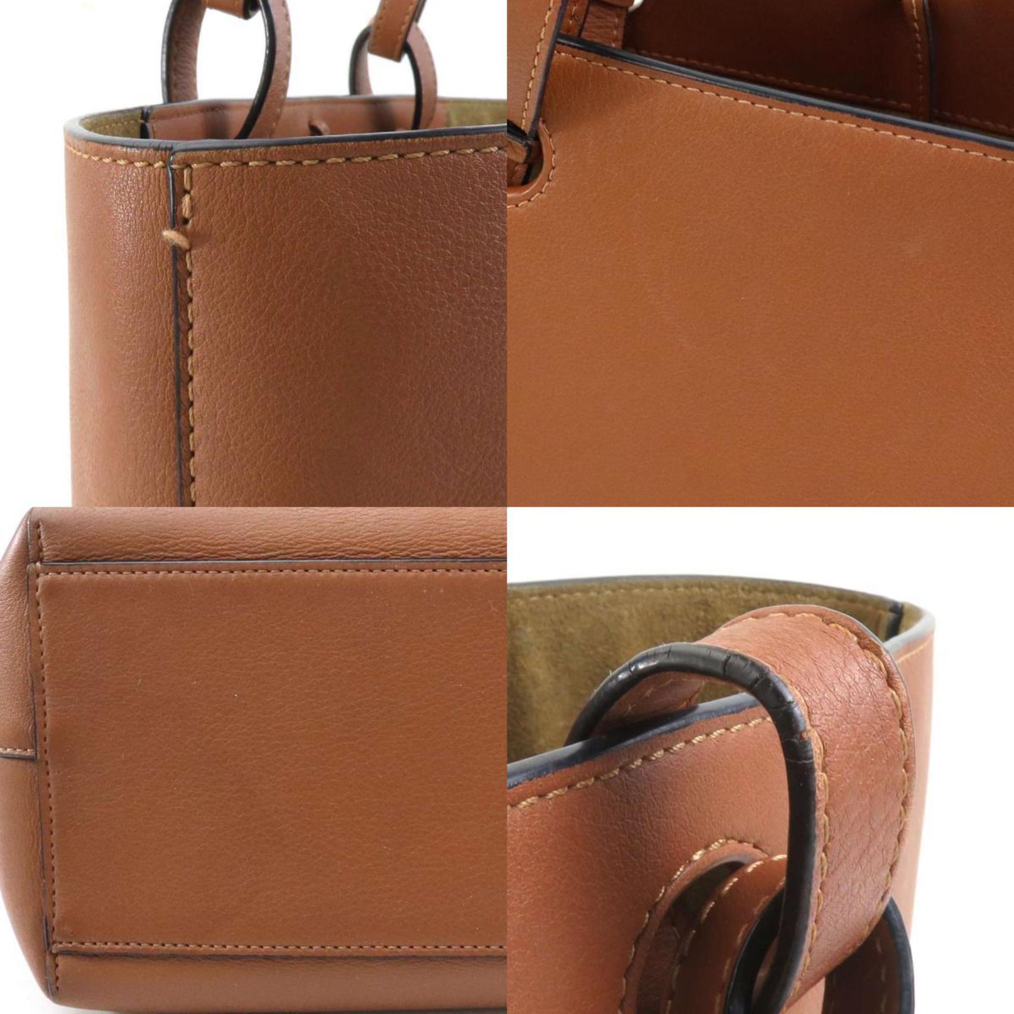 Loewe Brown Leather Handbag Shoulder Bag (Pre-Owned)
