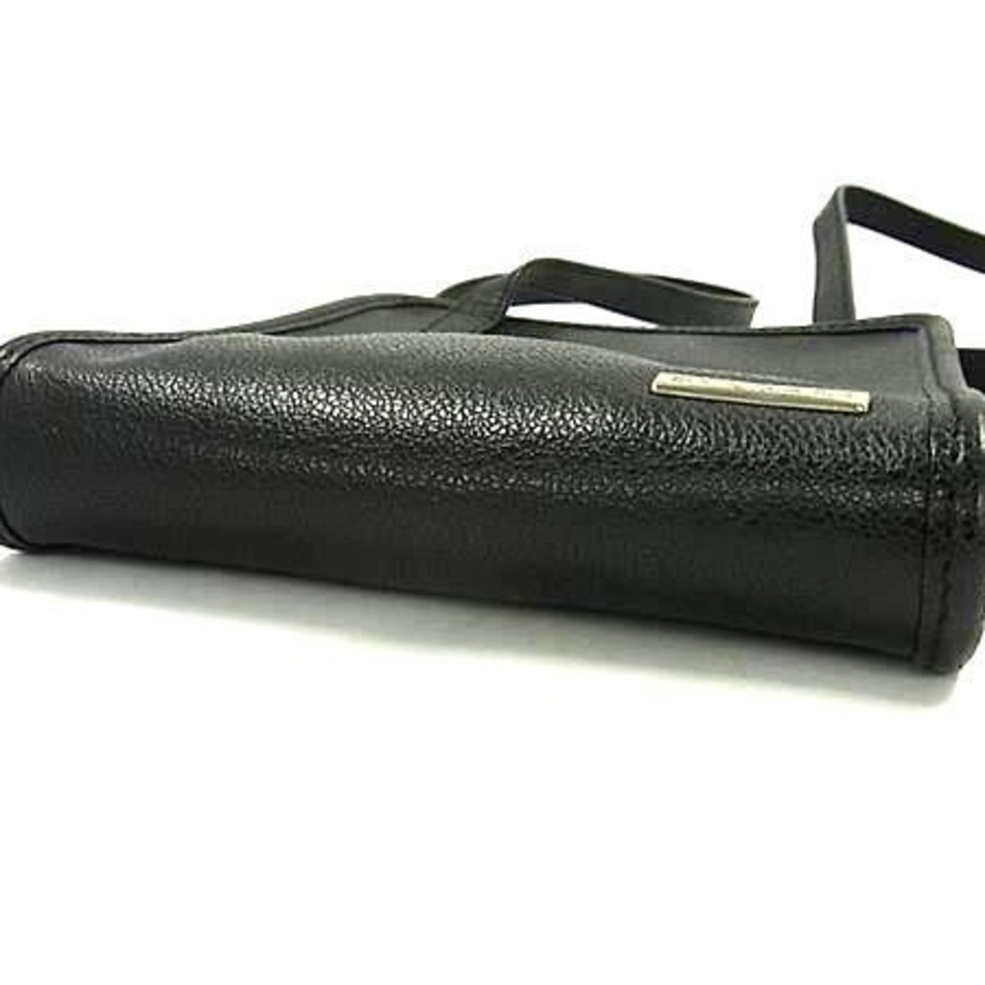 Bvlgari Black Leather Handbag Shoulder Bag Tote Bag (Pre-Owned)