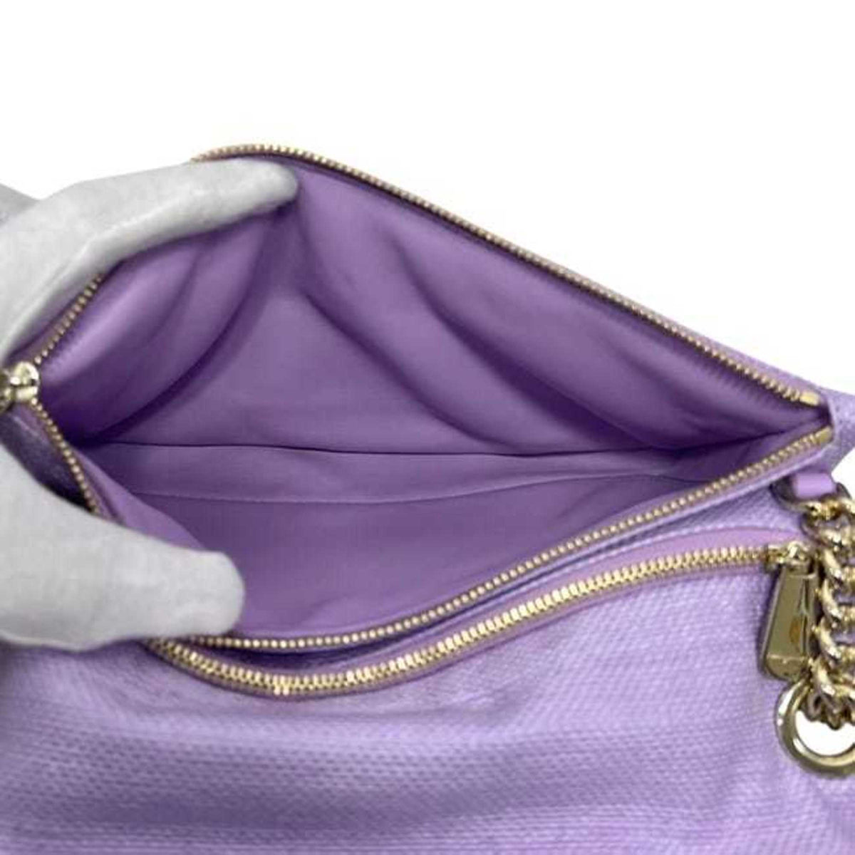 Salvatore Ferragamo Purple Coated Canvas Shoulder Bag (Pre-Owned)