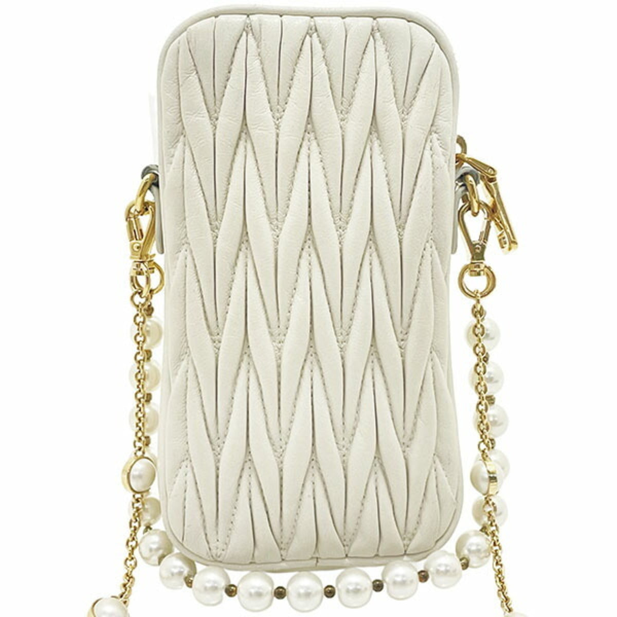 Miu Miu Ivory Leather Phone Wallet (Pre-Owned)
