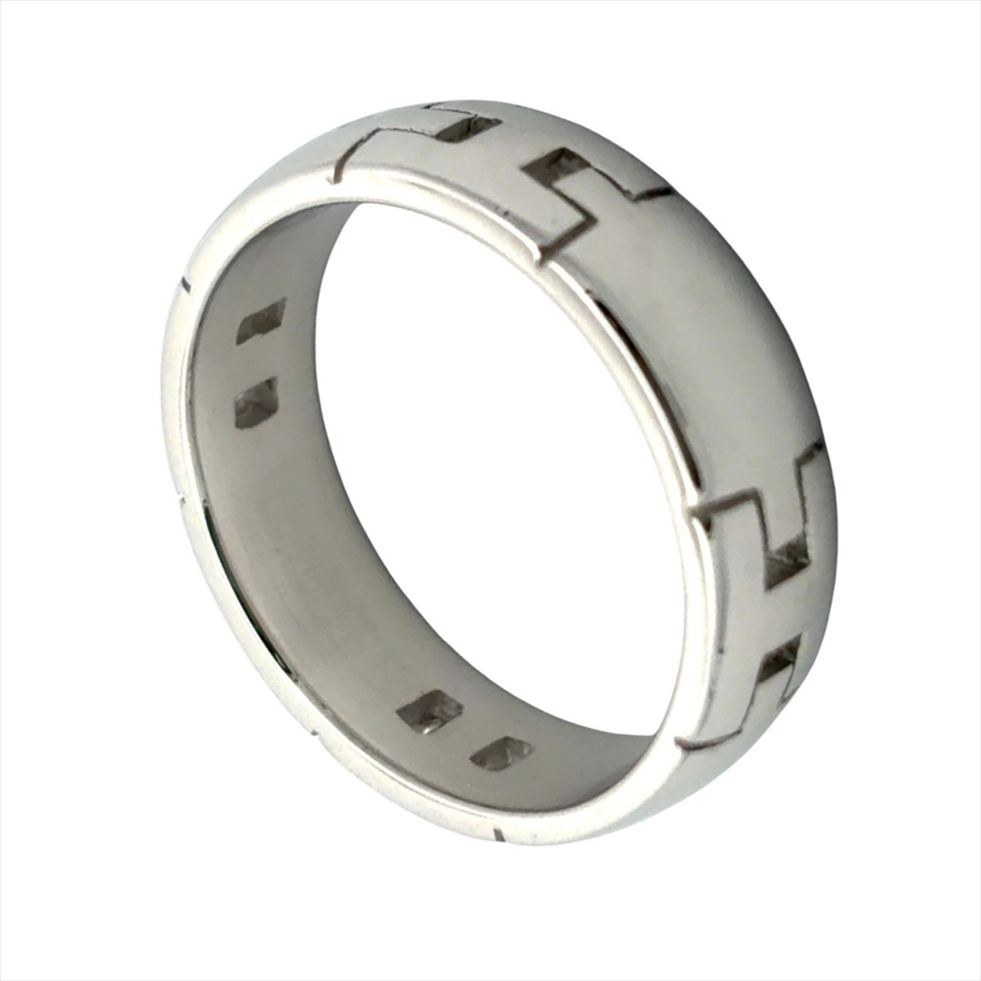 Hermes White Gold White Gold (18K) Band Ring (Pre-Owned)